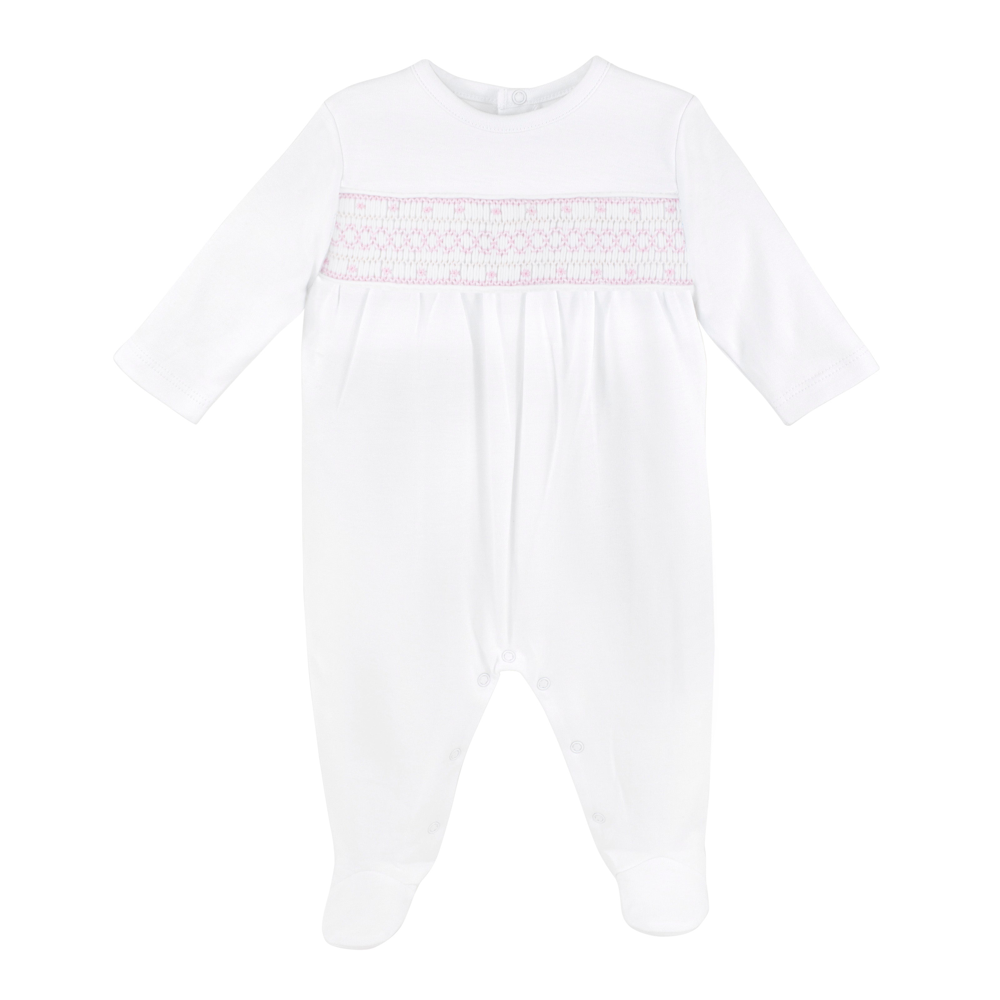 Elegant Chain Embroidery Footie | Baby Girl