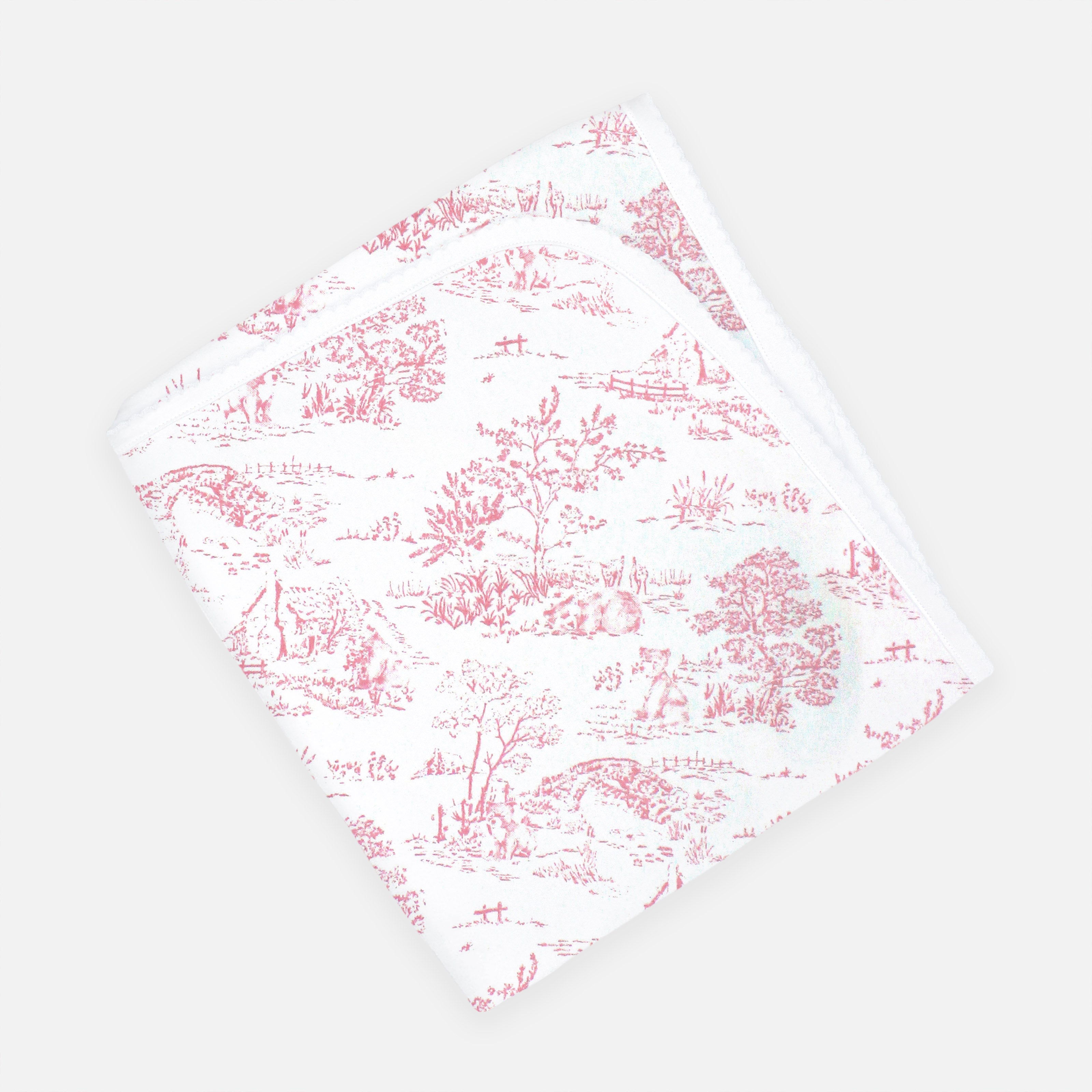 Toile de Jouy Printed Blanket |  Baby Girl