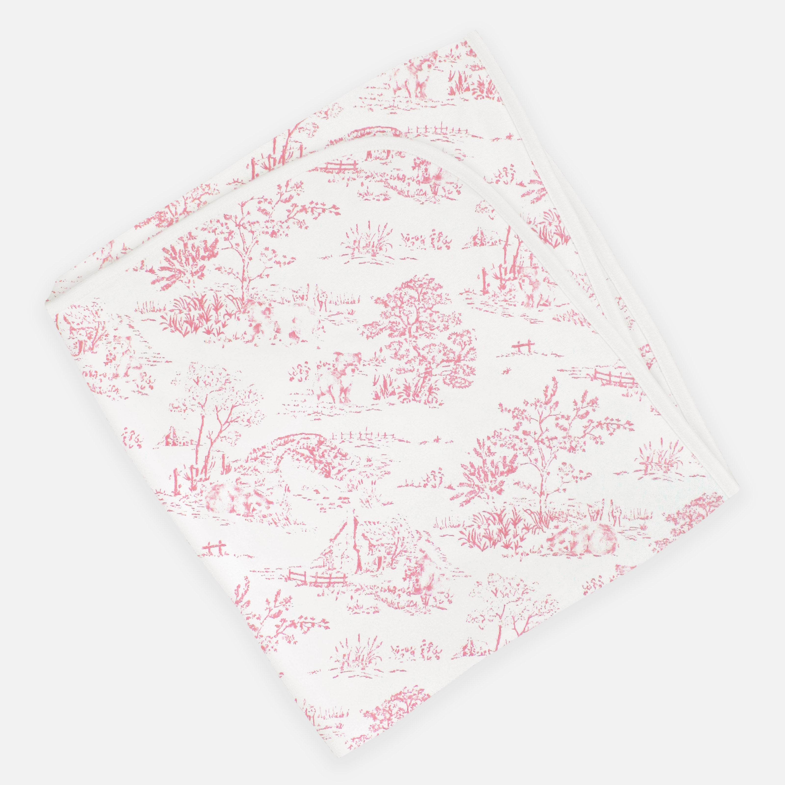 Toile de Jouy Printed Blanket |  Baby Girl