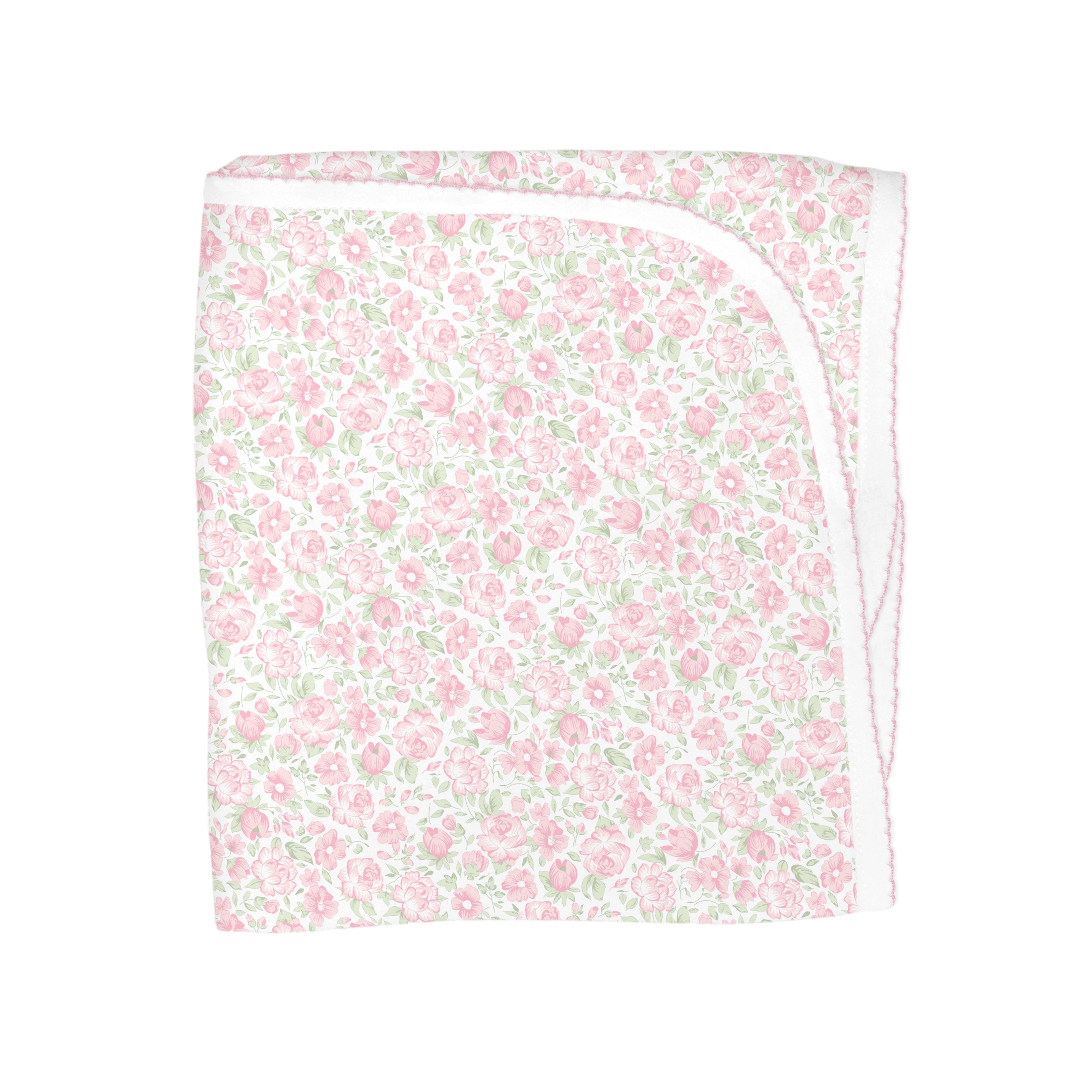 Elegant Pink Floral Printed Blanket | Baby Girl