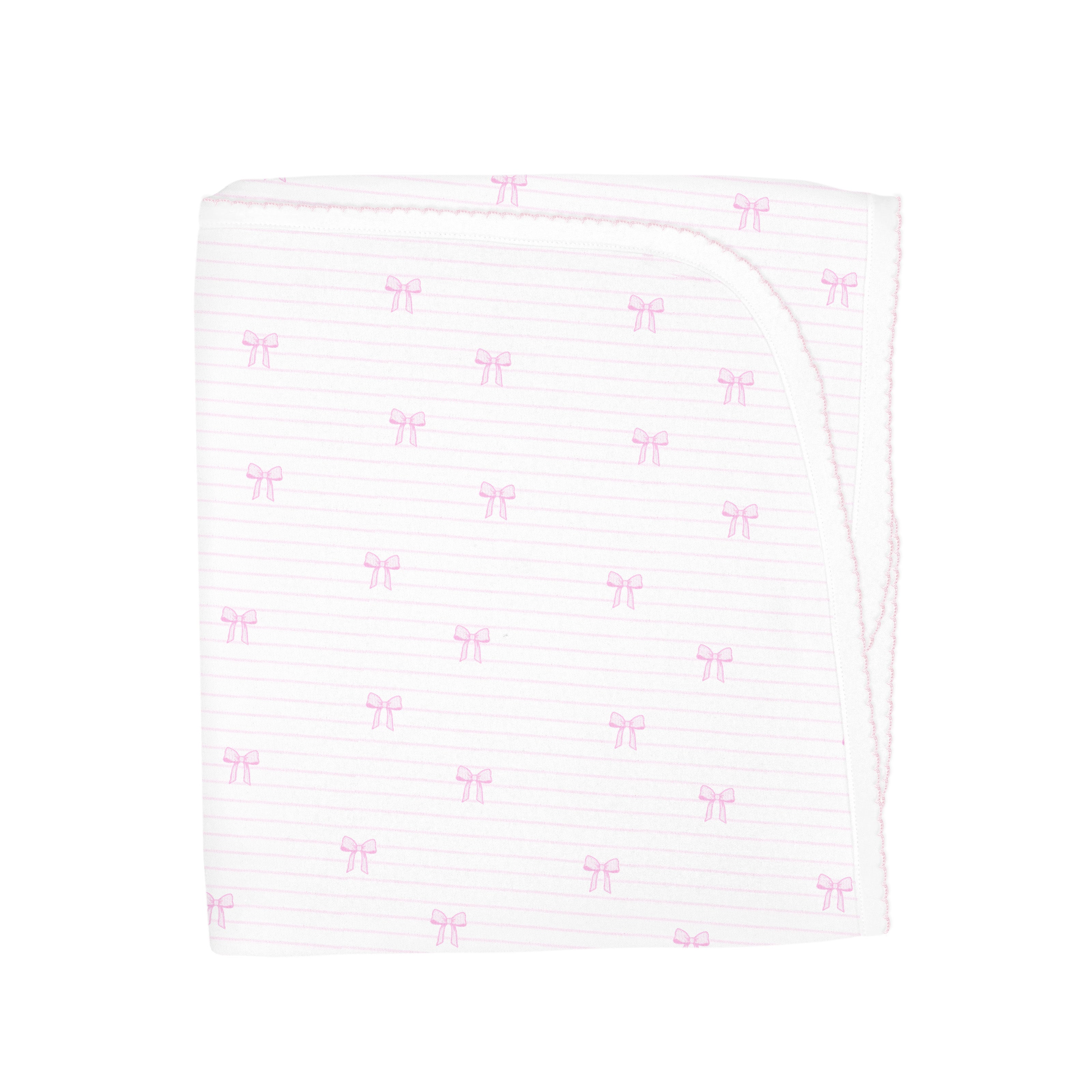 Bows and Stripes Printed Blanket | Baby Girl