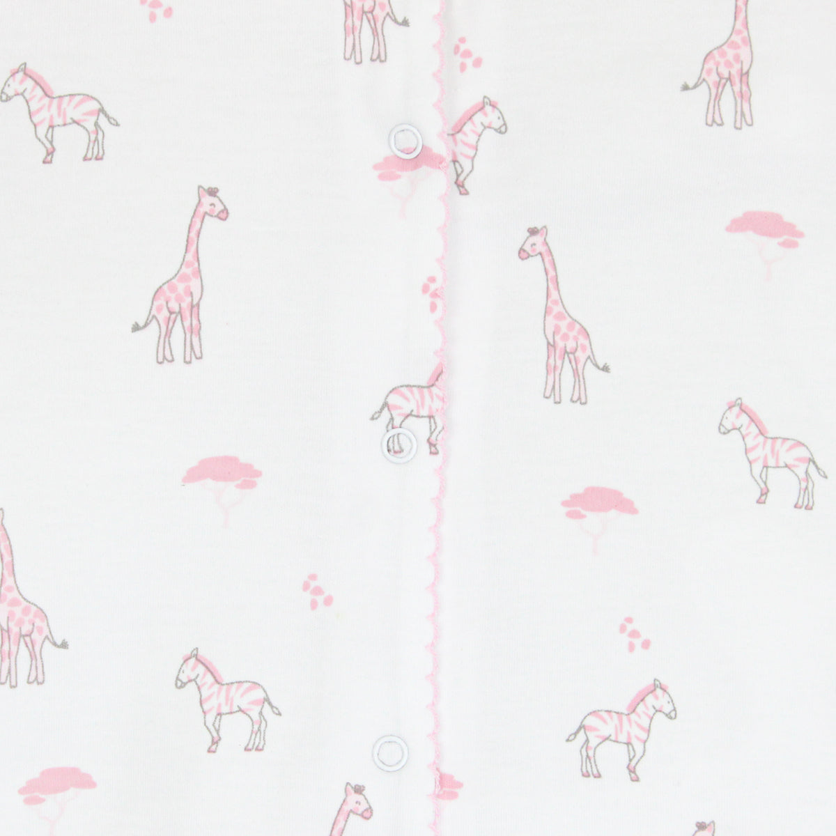 Safari Pink Animals Printed Footie | Baby Girl