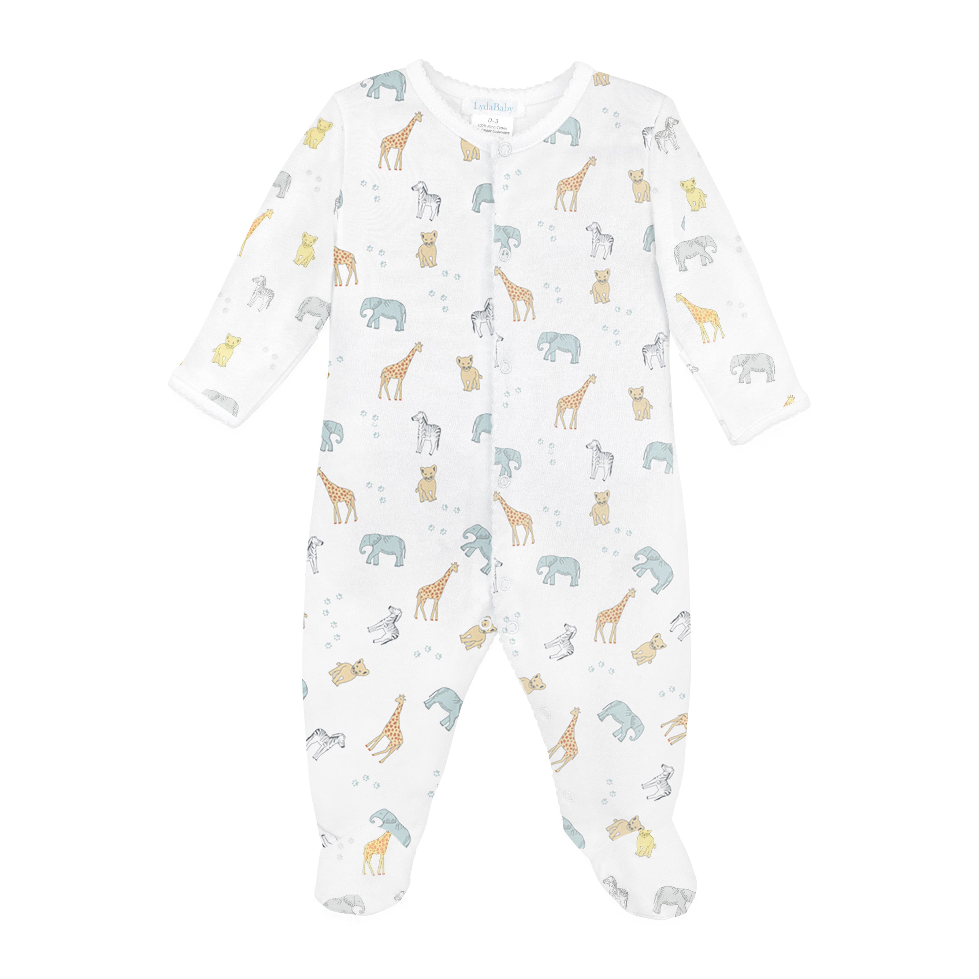 Safari Animals Printed Footie | Baby Unisex