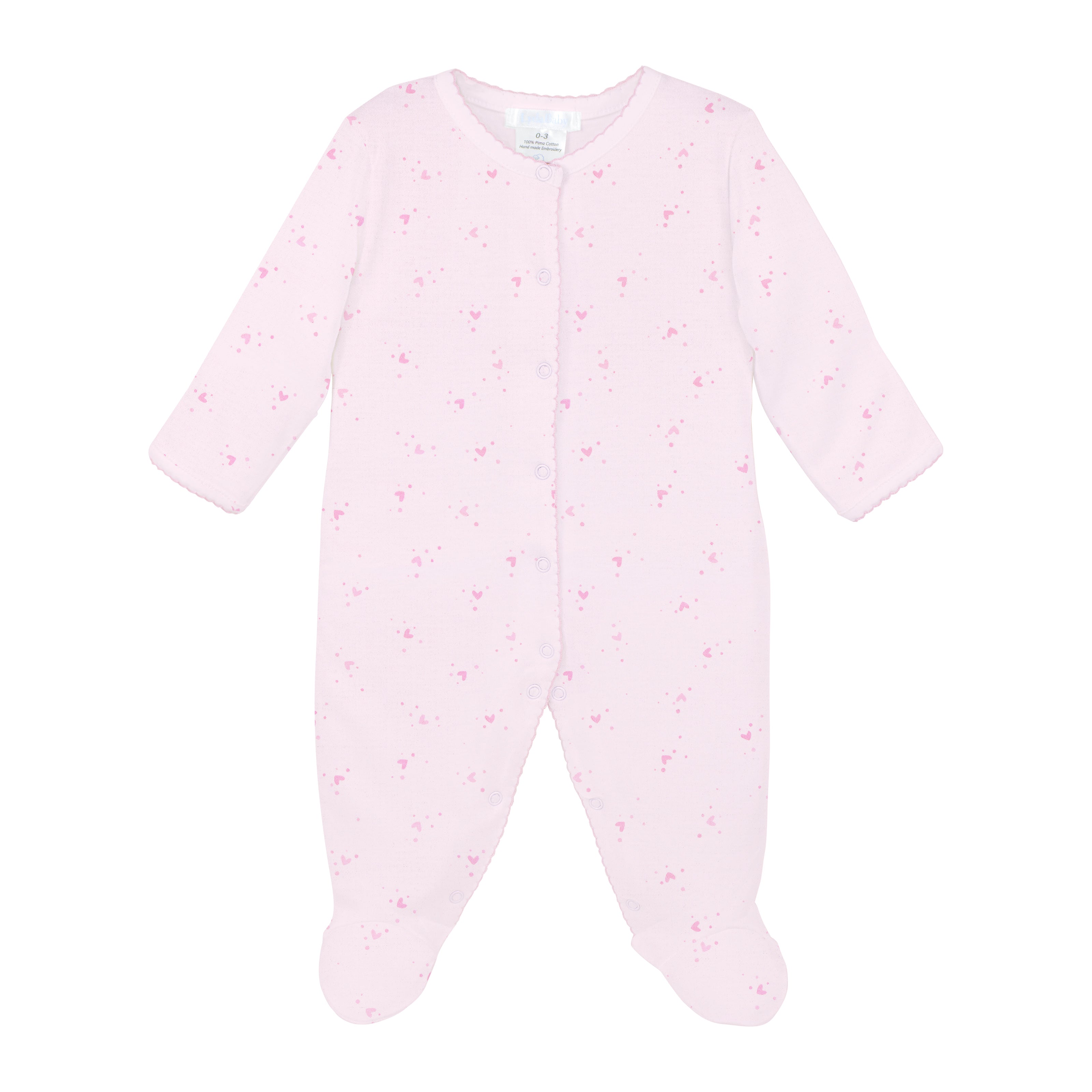 Pink Bubble Hearts Printed footie | Baby Girl