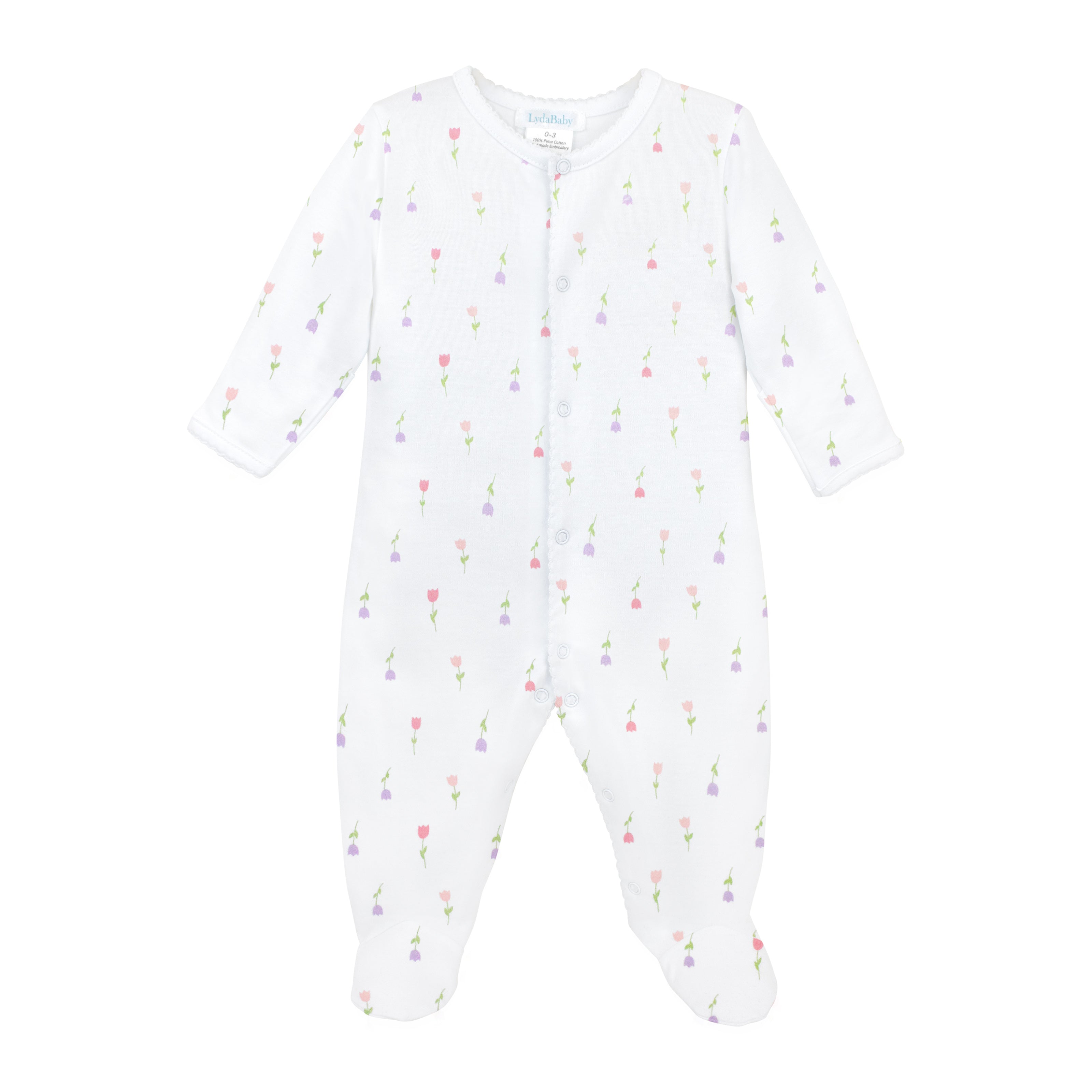Bloom tulips printed Footie | Baby Girl