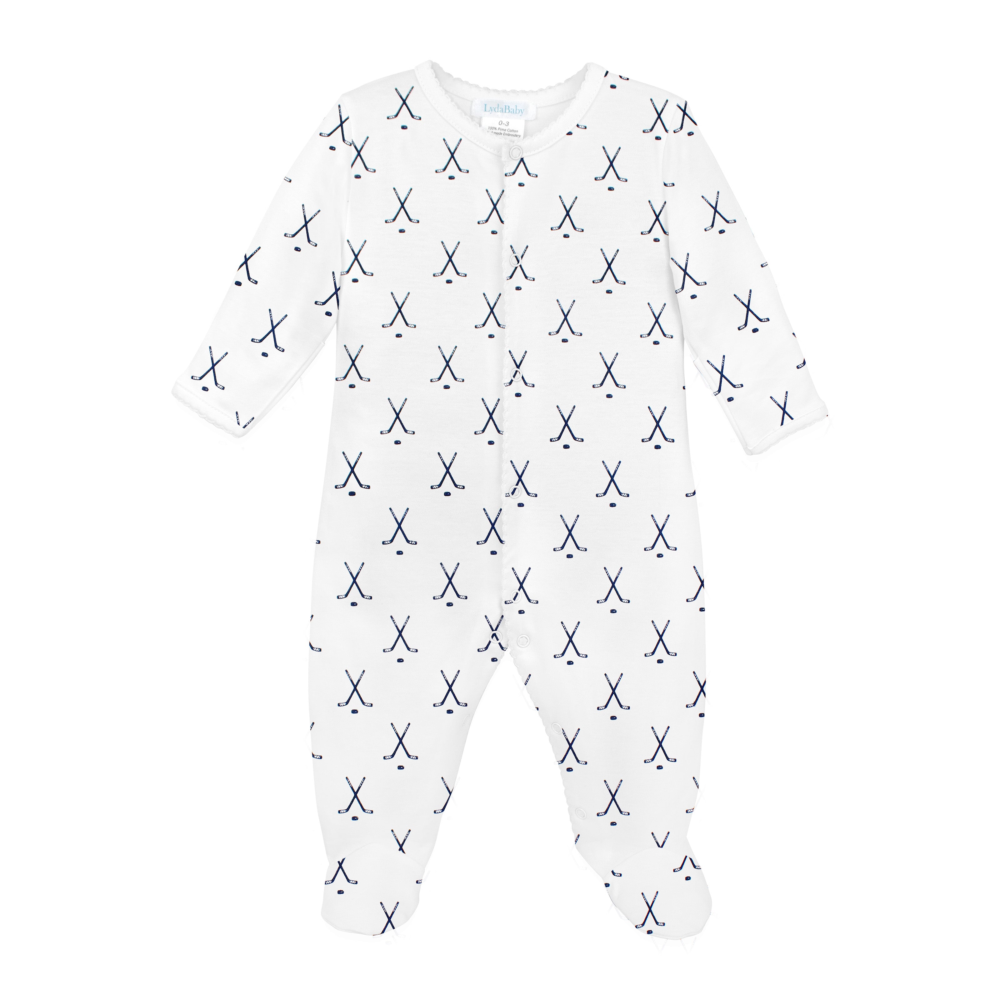 Hockey Sticks Printed Footie | Baby Boy