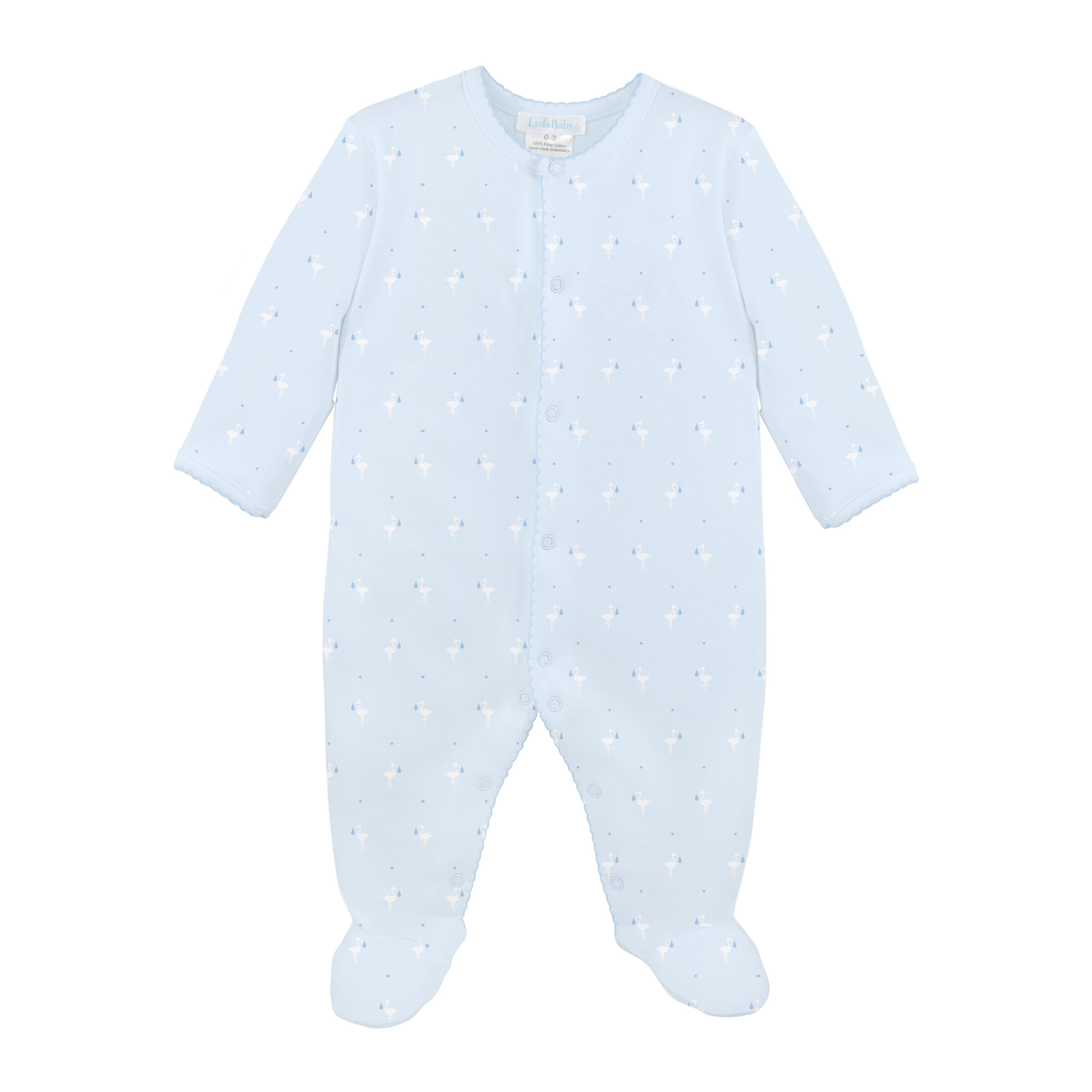 Baby Stork Printed Footie | Baby Boy