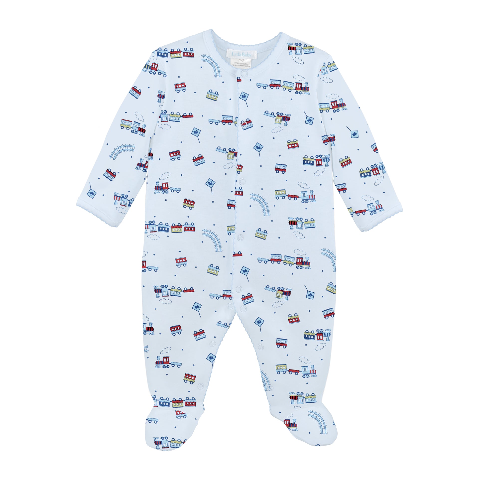 Toy Train Printed Footie Baby Boy