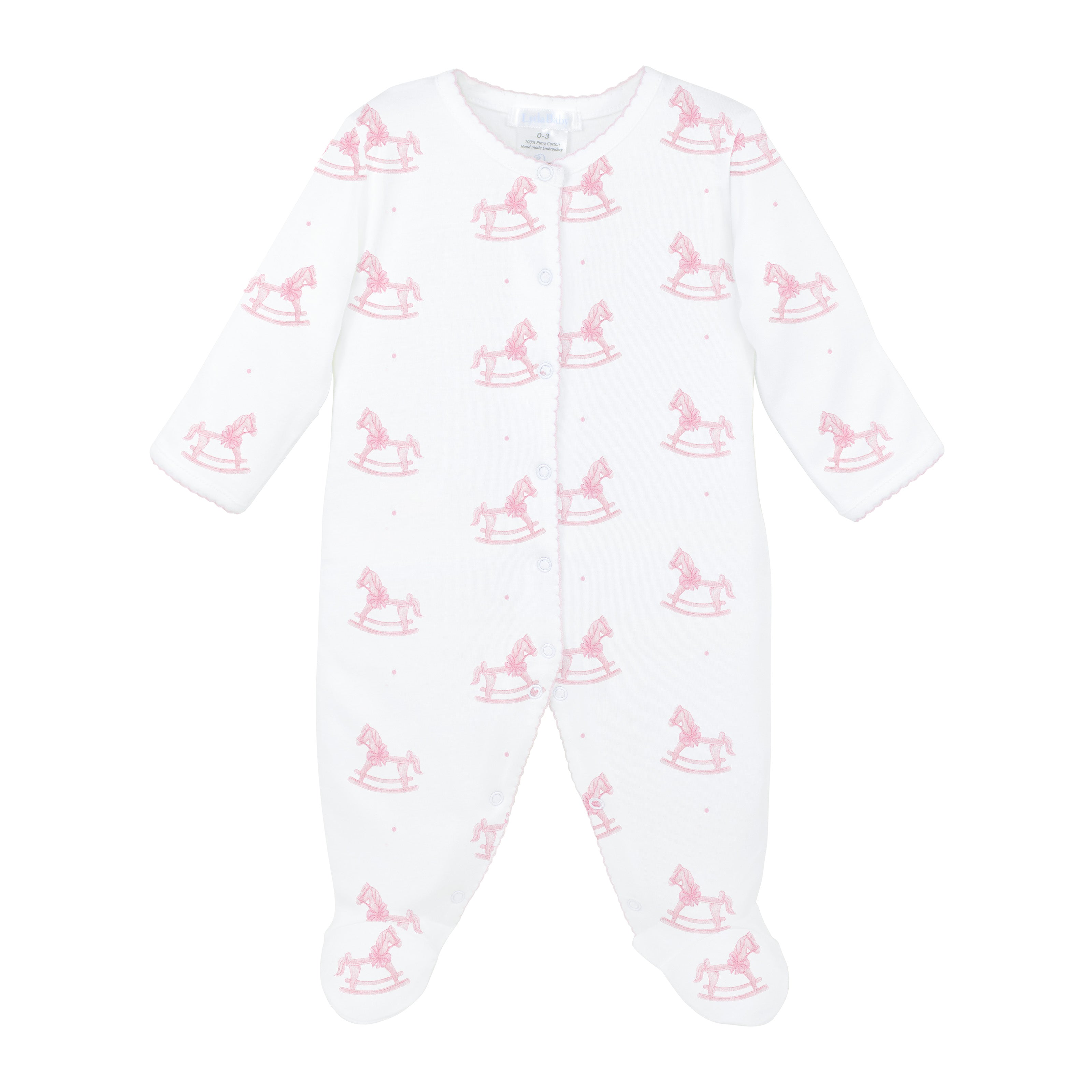 Wooden Rocking Horse Printed Footie | Baby Girl