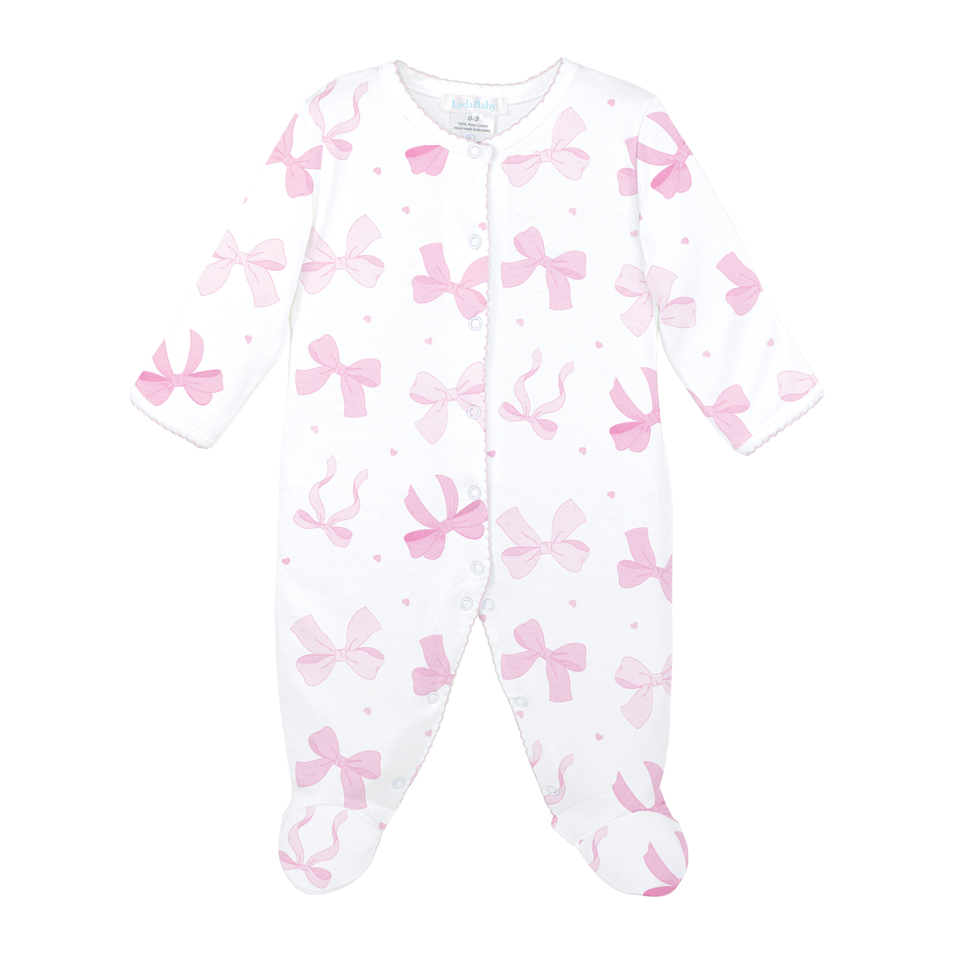 Lovely Bows Printed Footie | Baby Girl