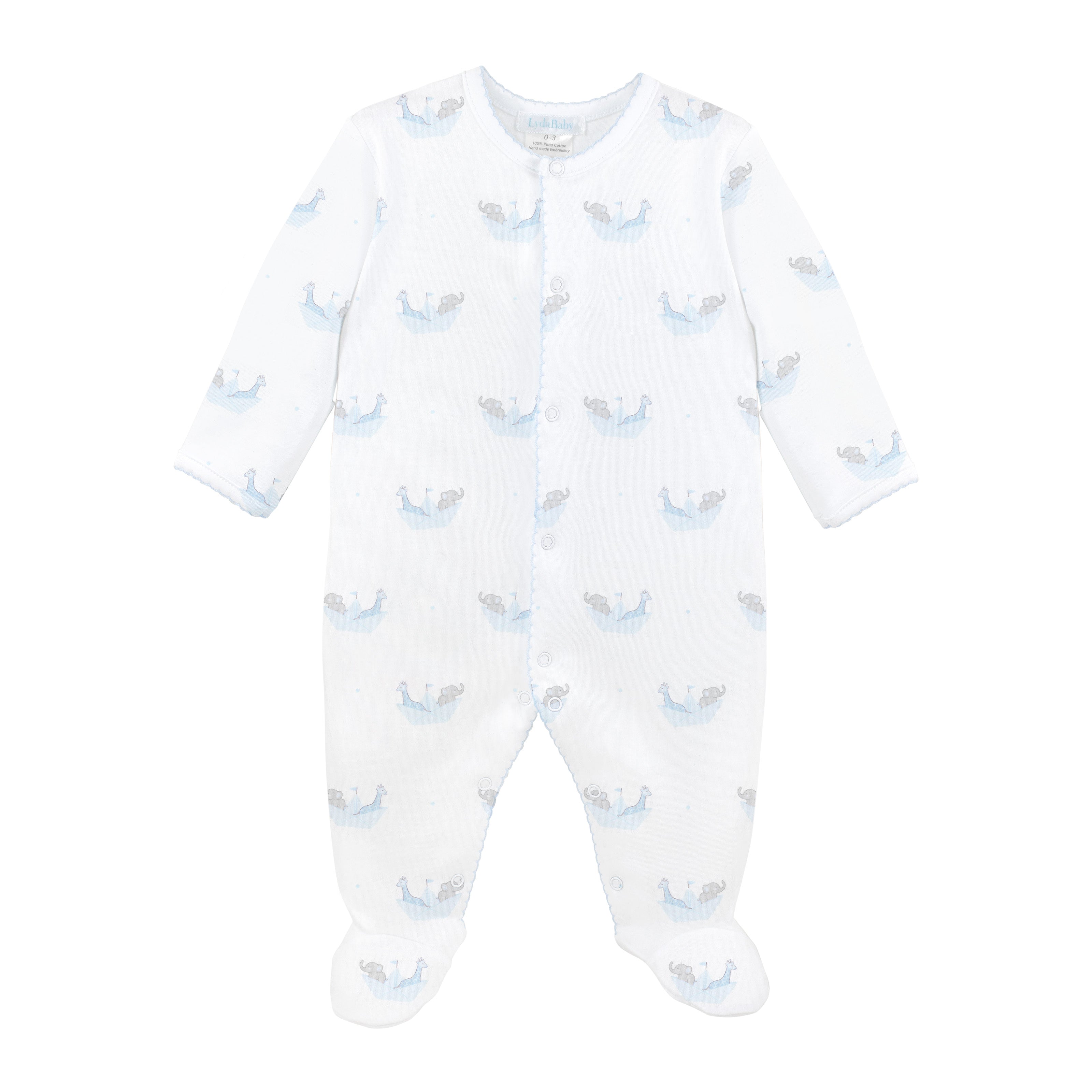 Animals in the Boat Printed Footie | Baby Boy