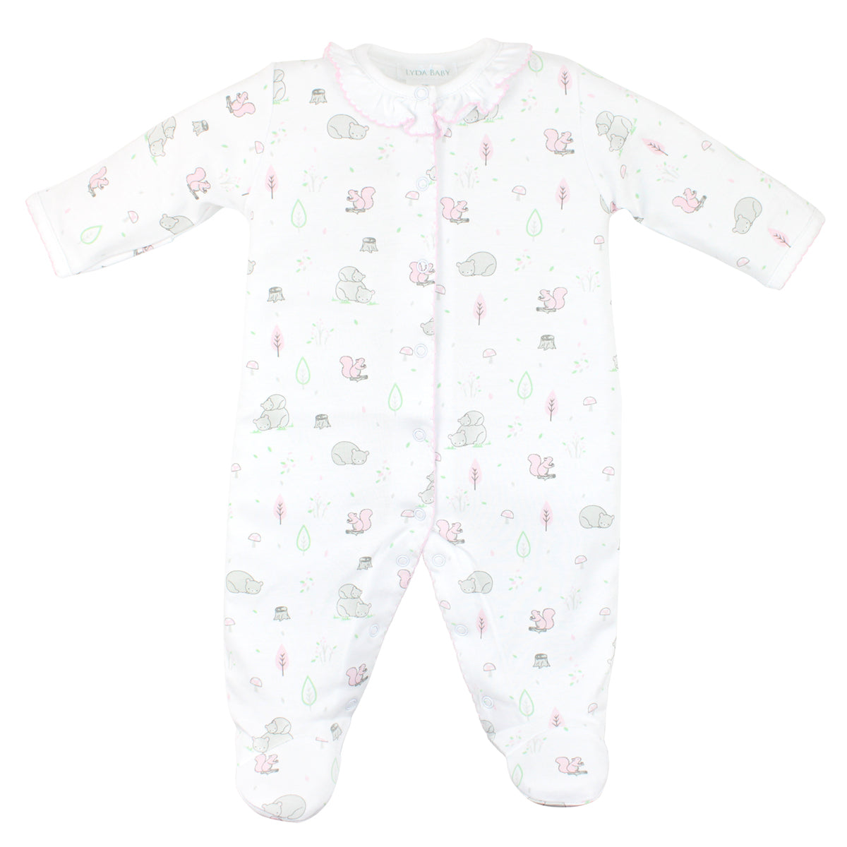 Forest Animals Printed Footie |  Baby Girl