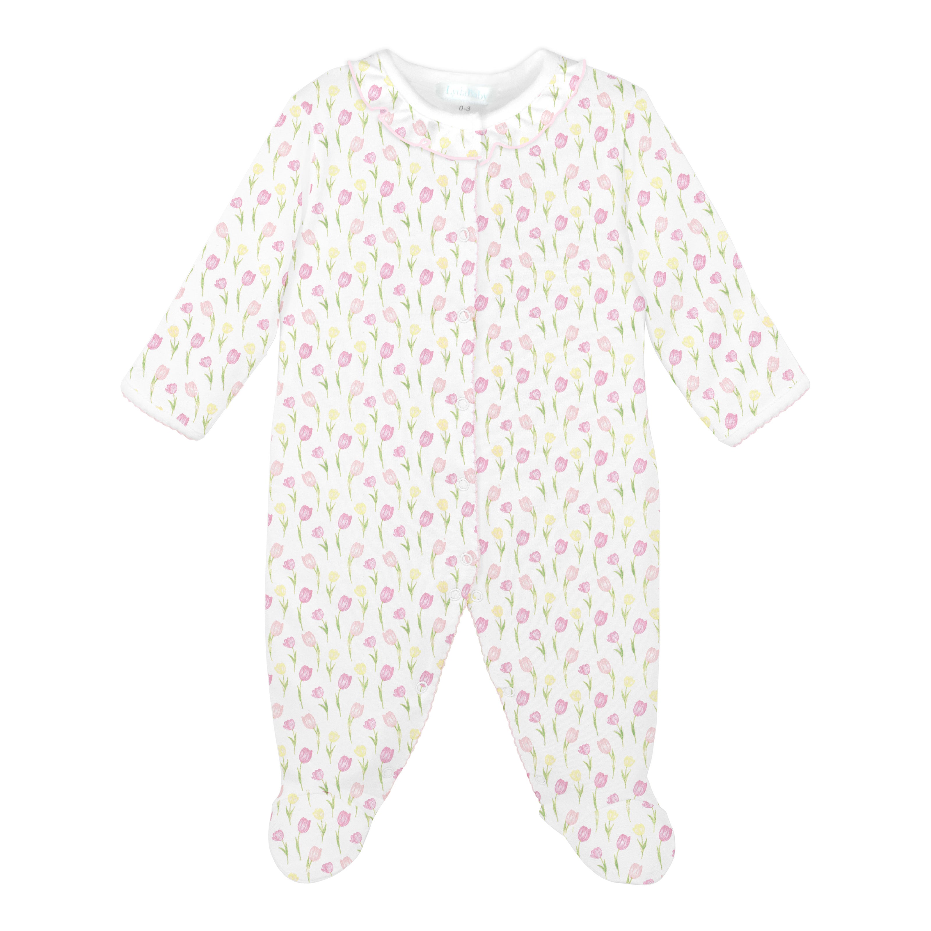 Tulip Fields Printed Footie | Baby Girl