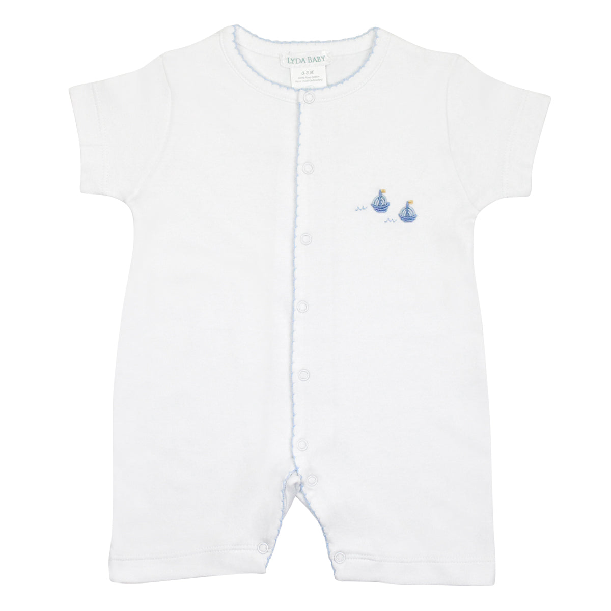 Graceful Sailboats Embroidery Romper | Baby Boy