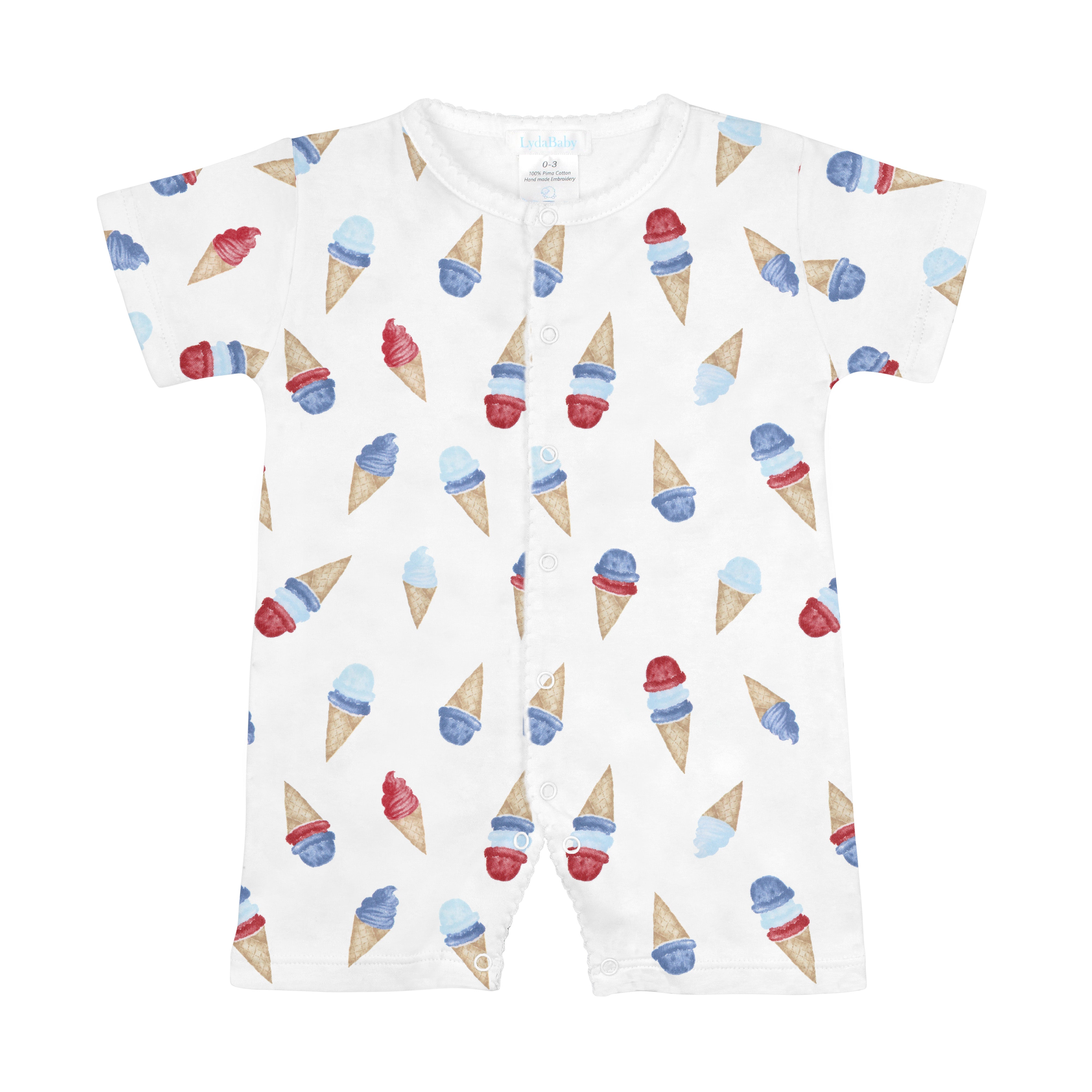 Watercolor Ice Creams Printed Romper | Baby Boy