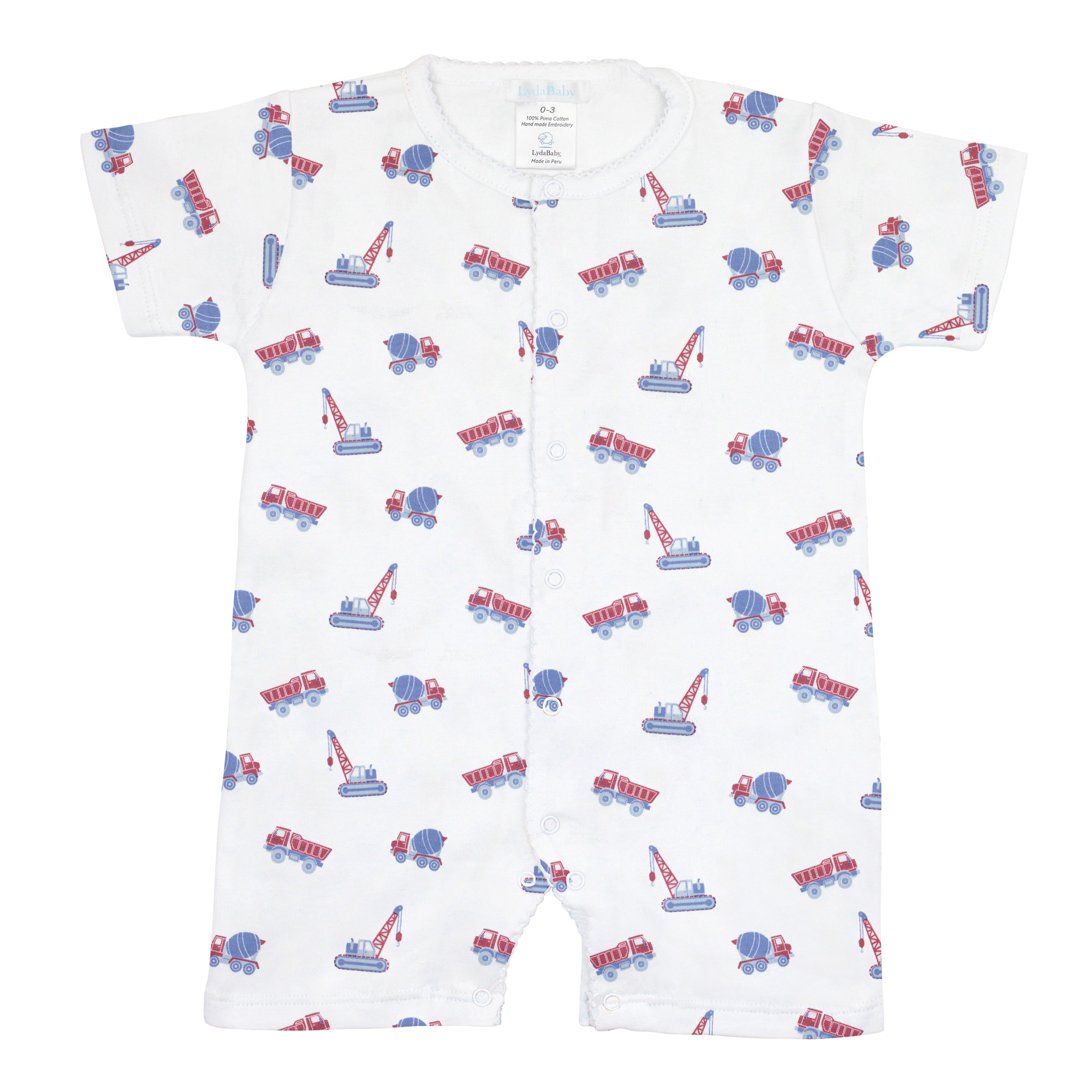 Trucks Printed Romper | Baby Boy