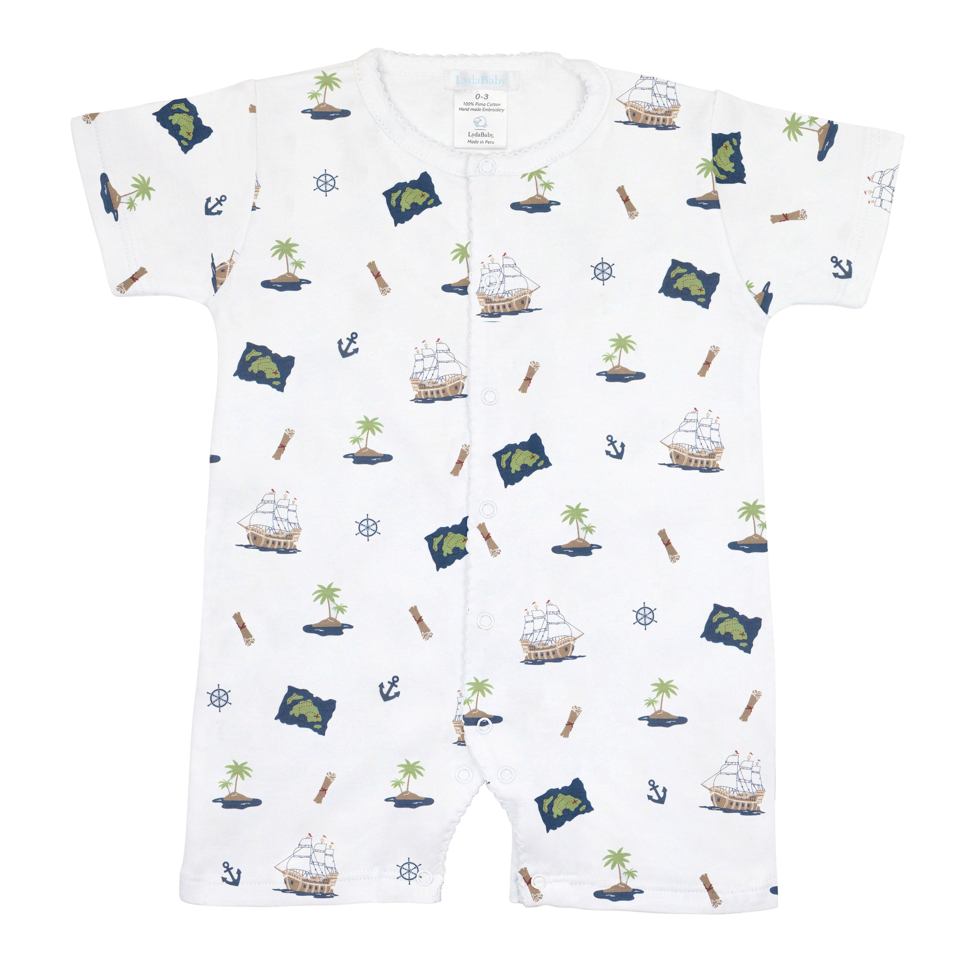 Pirate's Island Printed Romper | Baby Boy