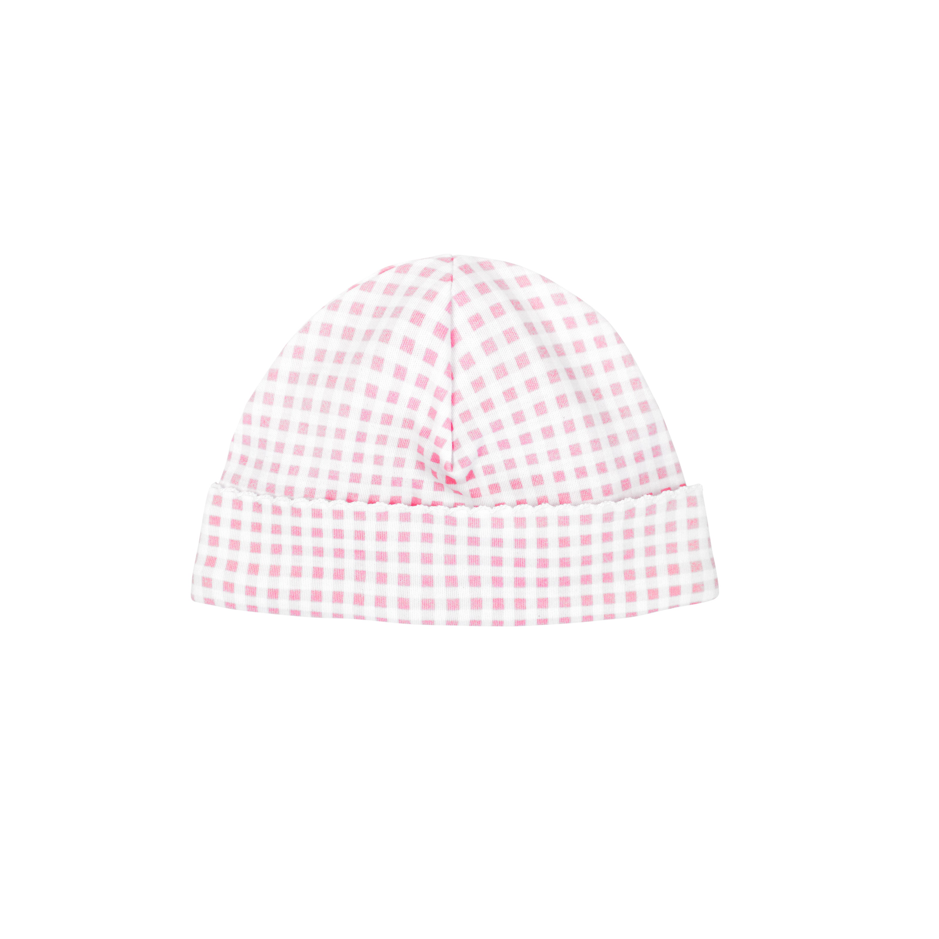 Pink Gingham Printed Hat | Baby Girl