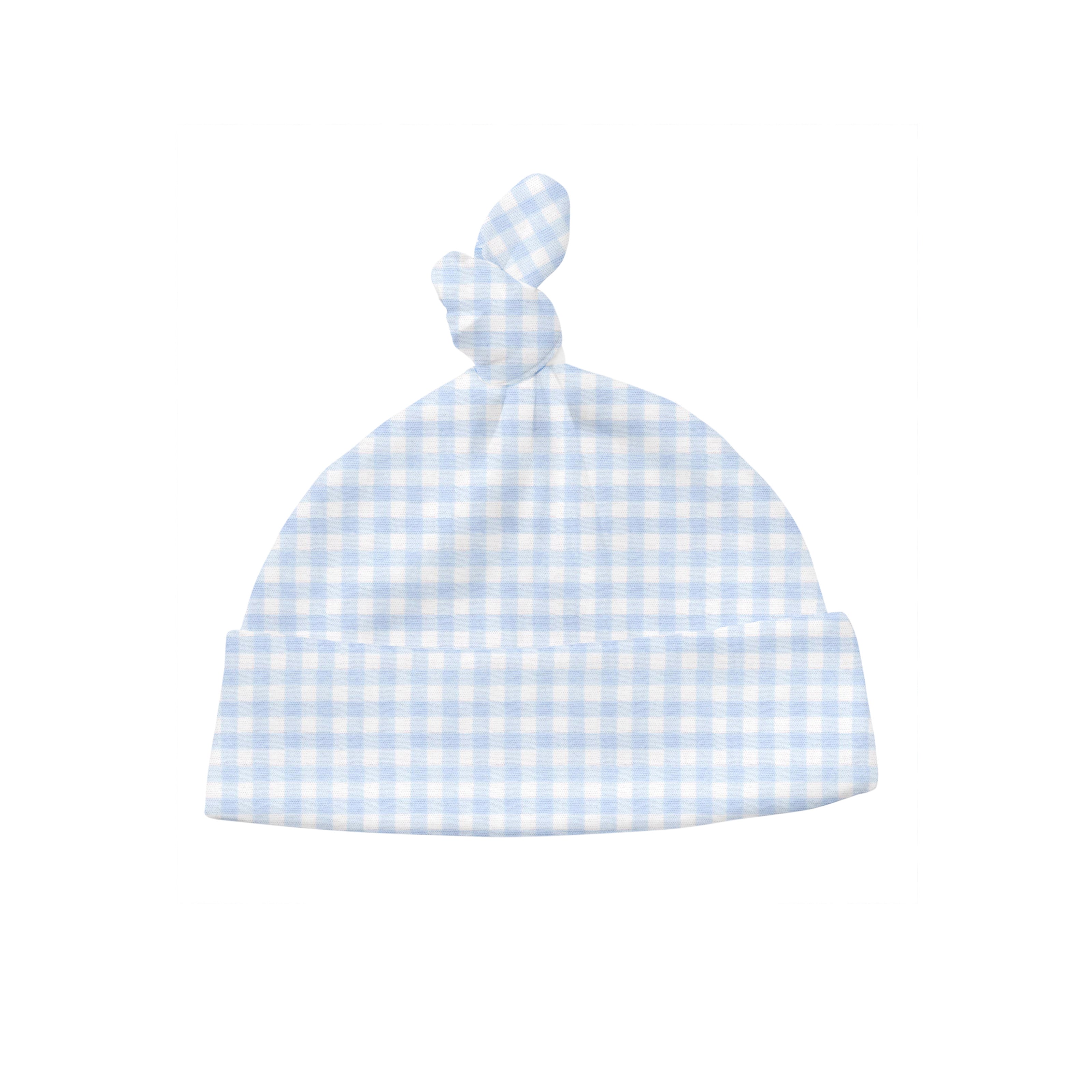Light Blue Gingham Printed Hat | Baby Boy