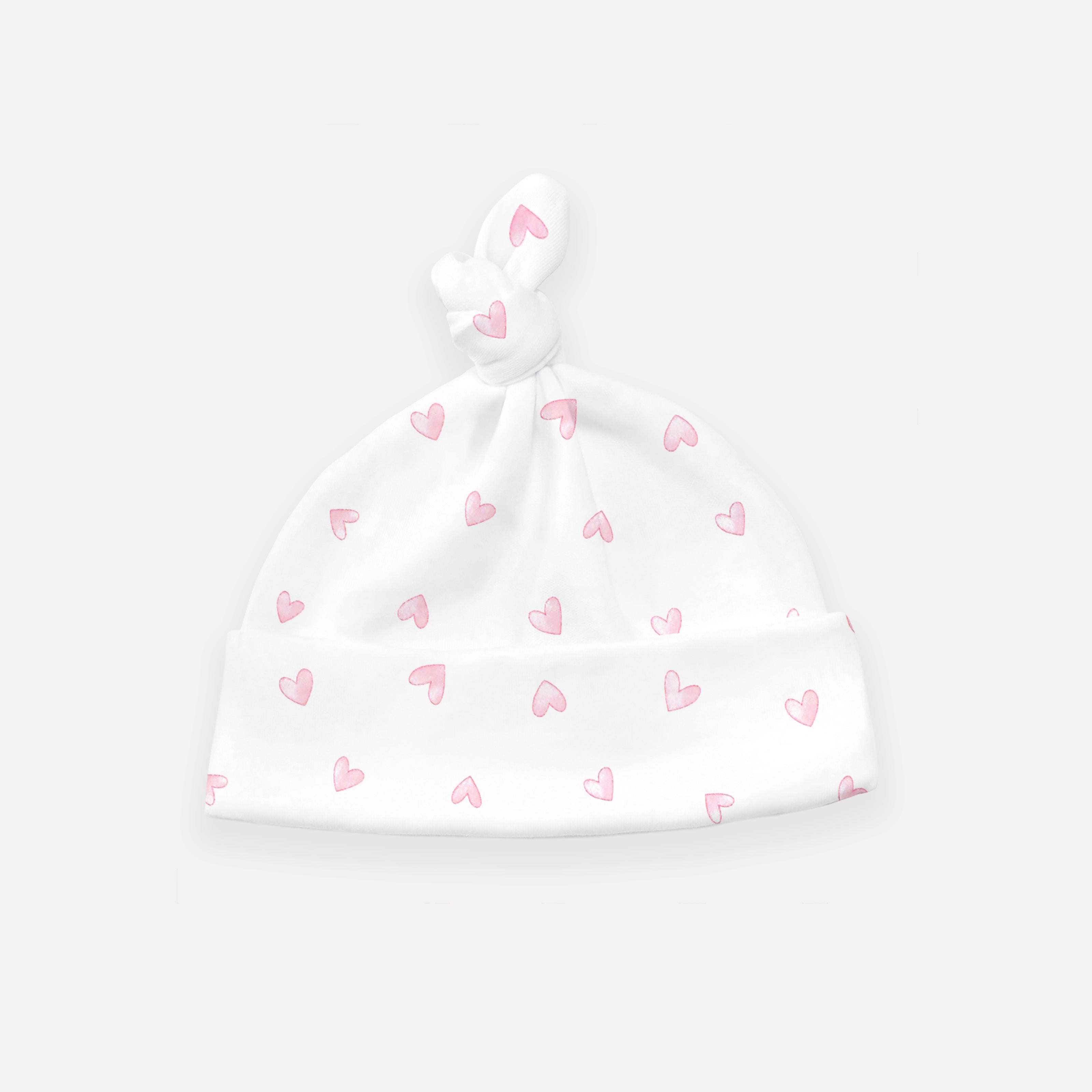 Festive Hearts Printed Hat | Baby Girl