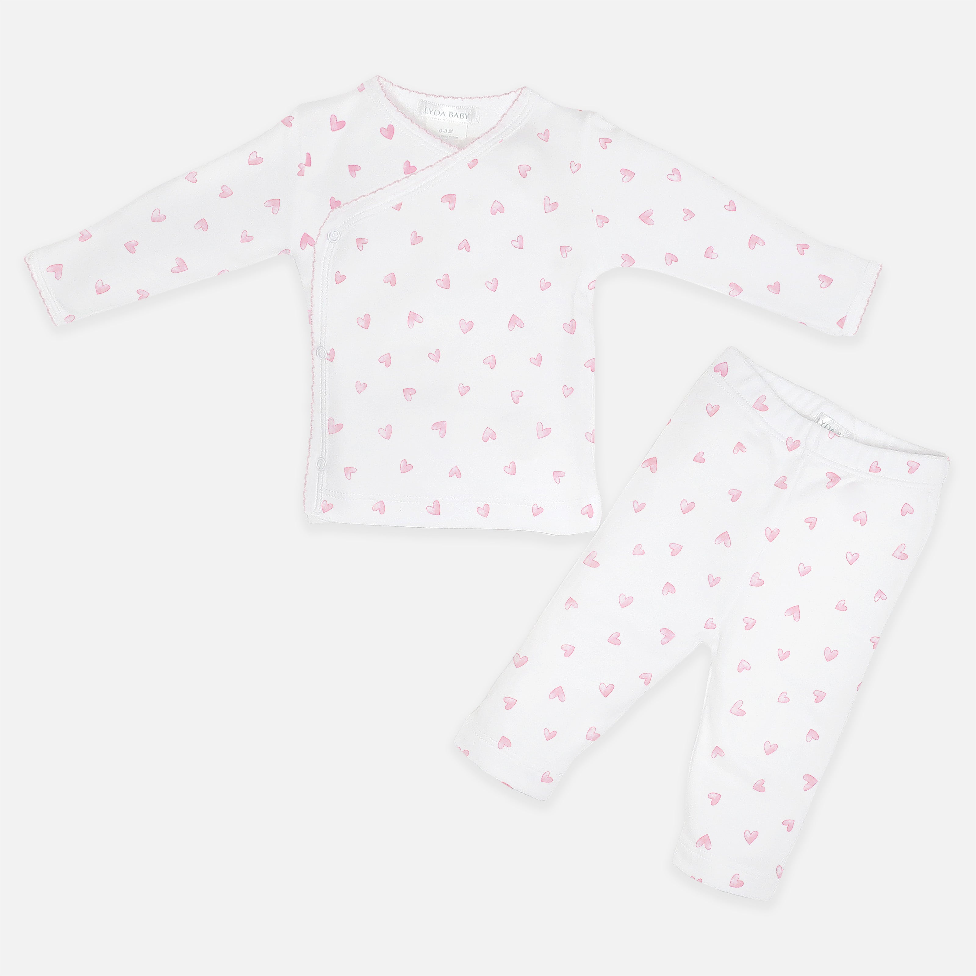 Festive Hearts Printed Set 2 Pieces | Baby Girl