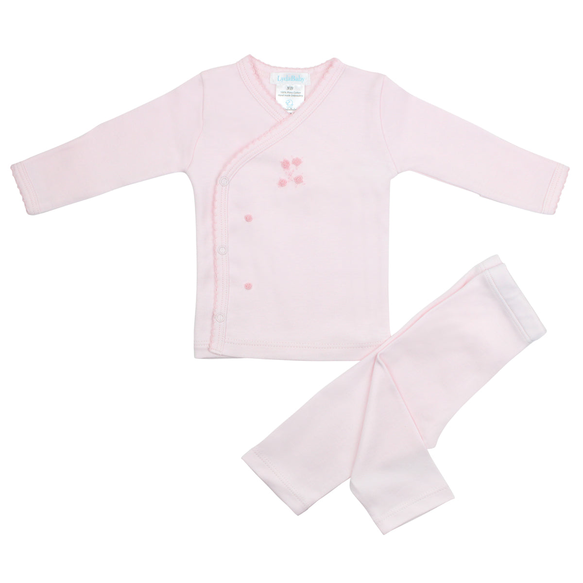 Sweet Roses Pink Embroidery Set 2 Pieces | Baby Girl