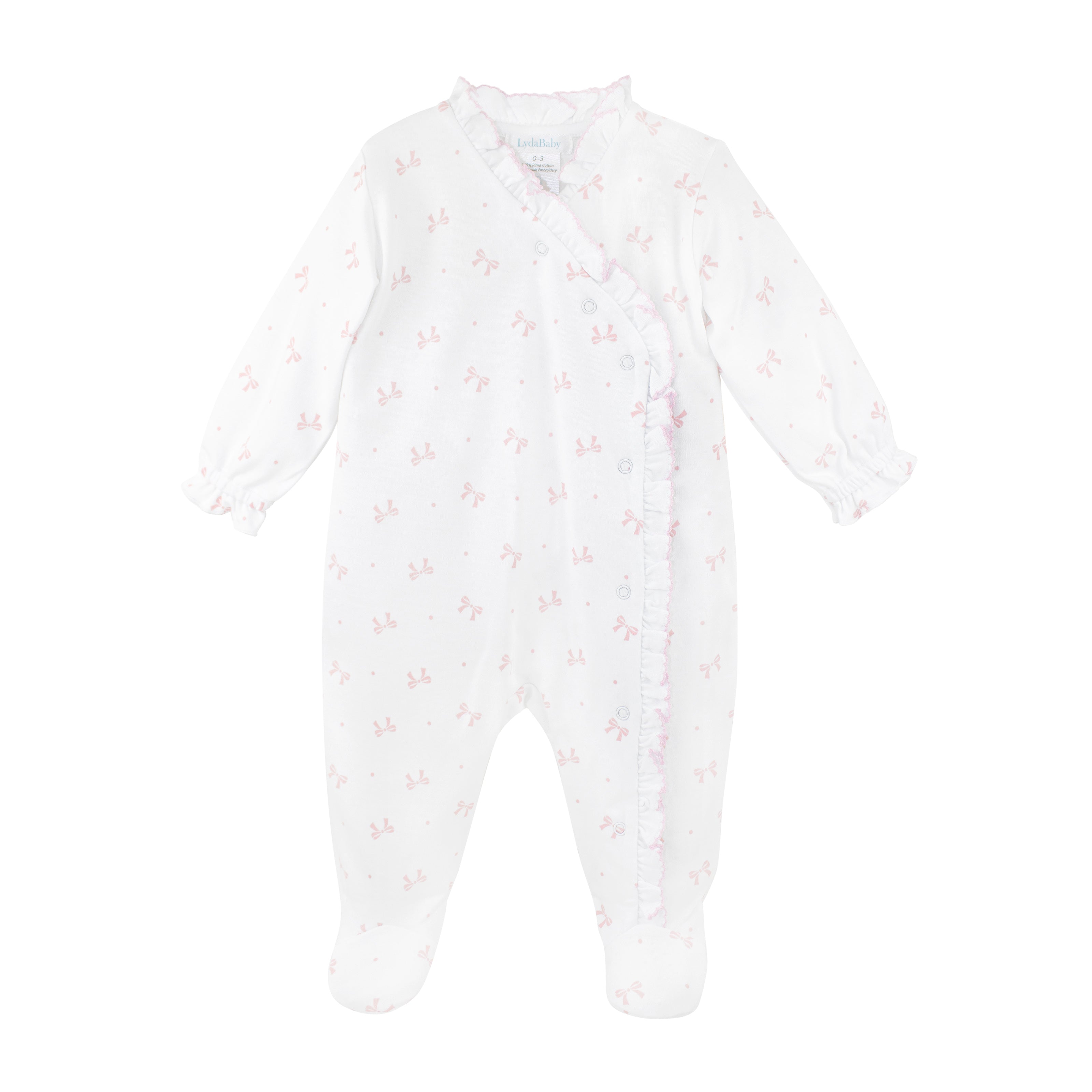 Pink Bows Printed Footie | Baby Girl