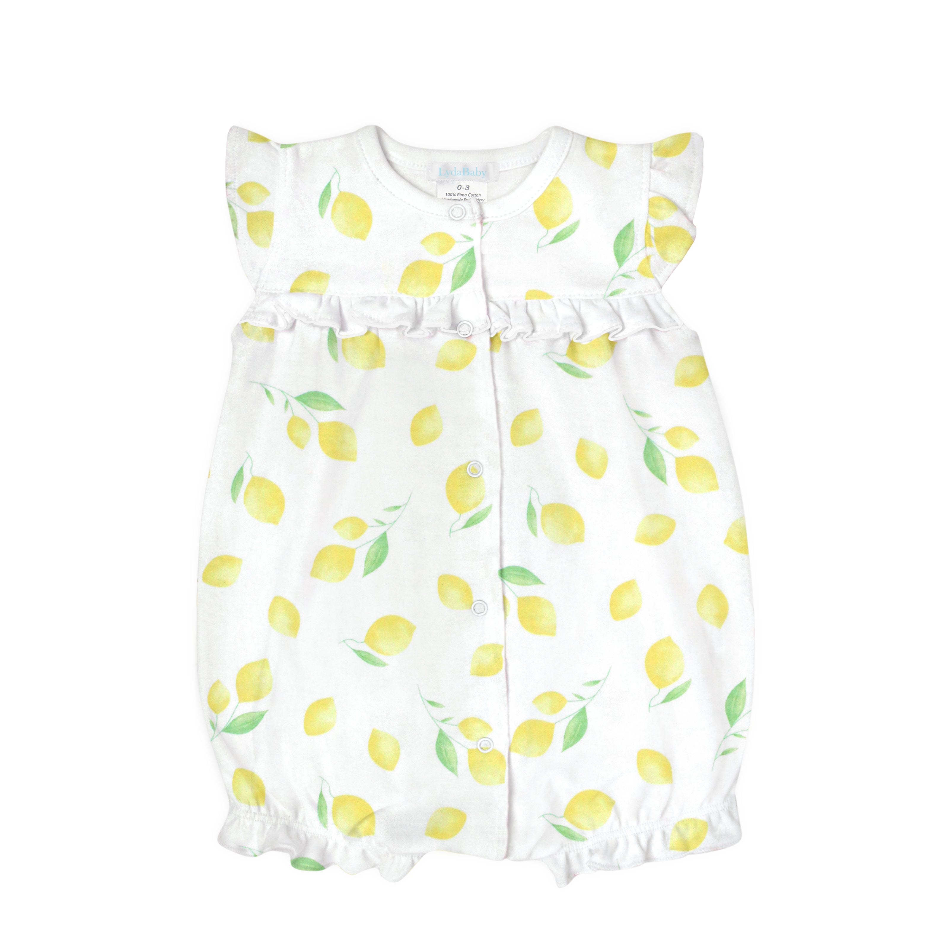 Watercolor Lemons Romper | Baby Girl