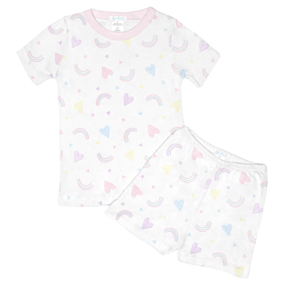 Hearts and Rainbows Printed Pajama | Baby Girl