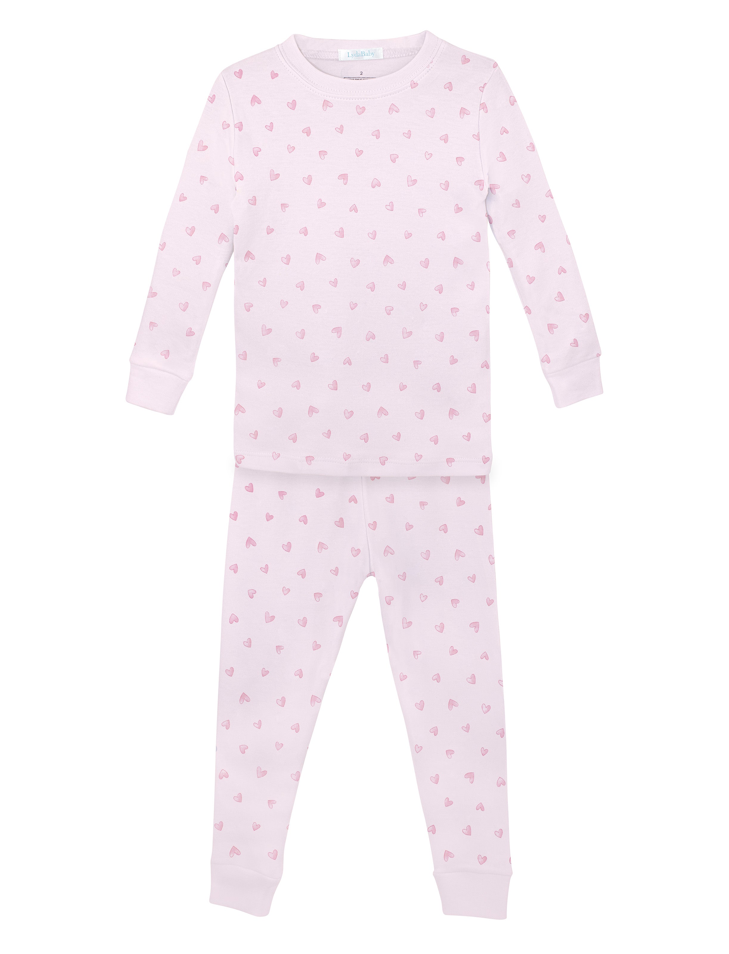 Festive Hearts Pink Printed Pajama | Baby Girl