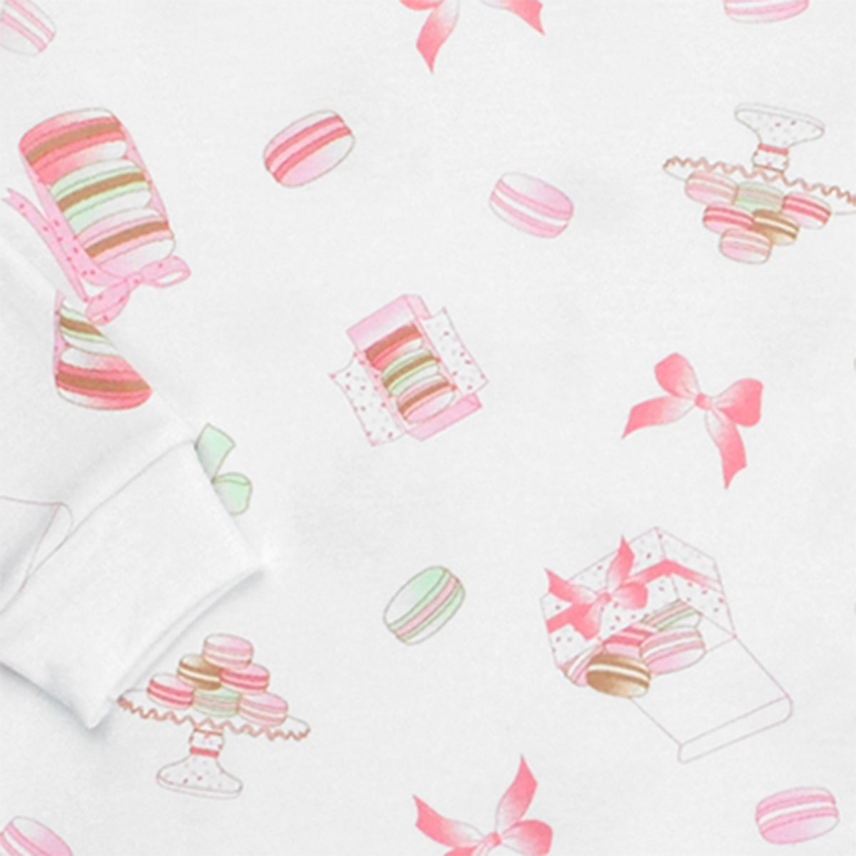 Macaroons and Bows Printed Footie | Baby Girl