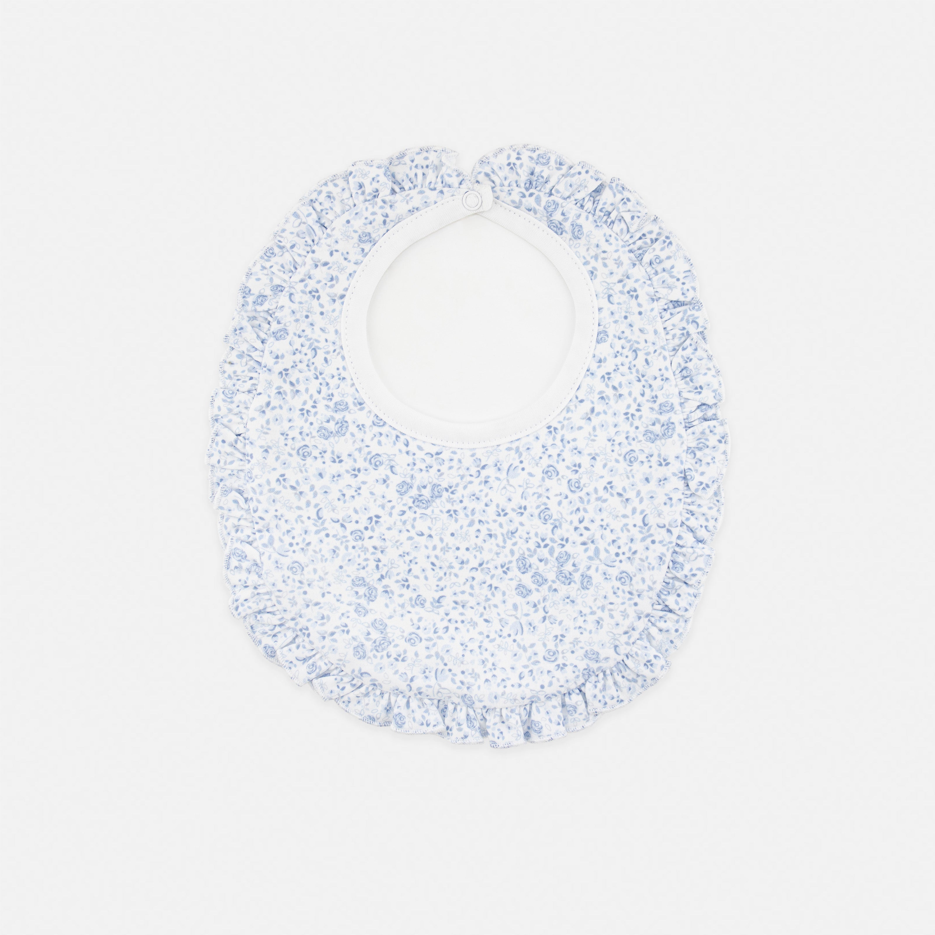 Blue Roses Printed Bib | Baby Girl