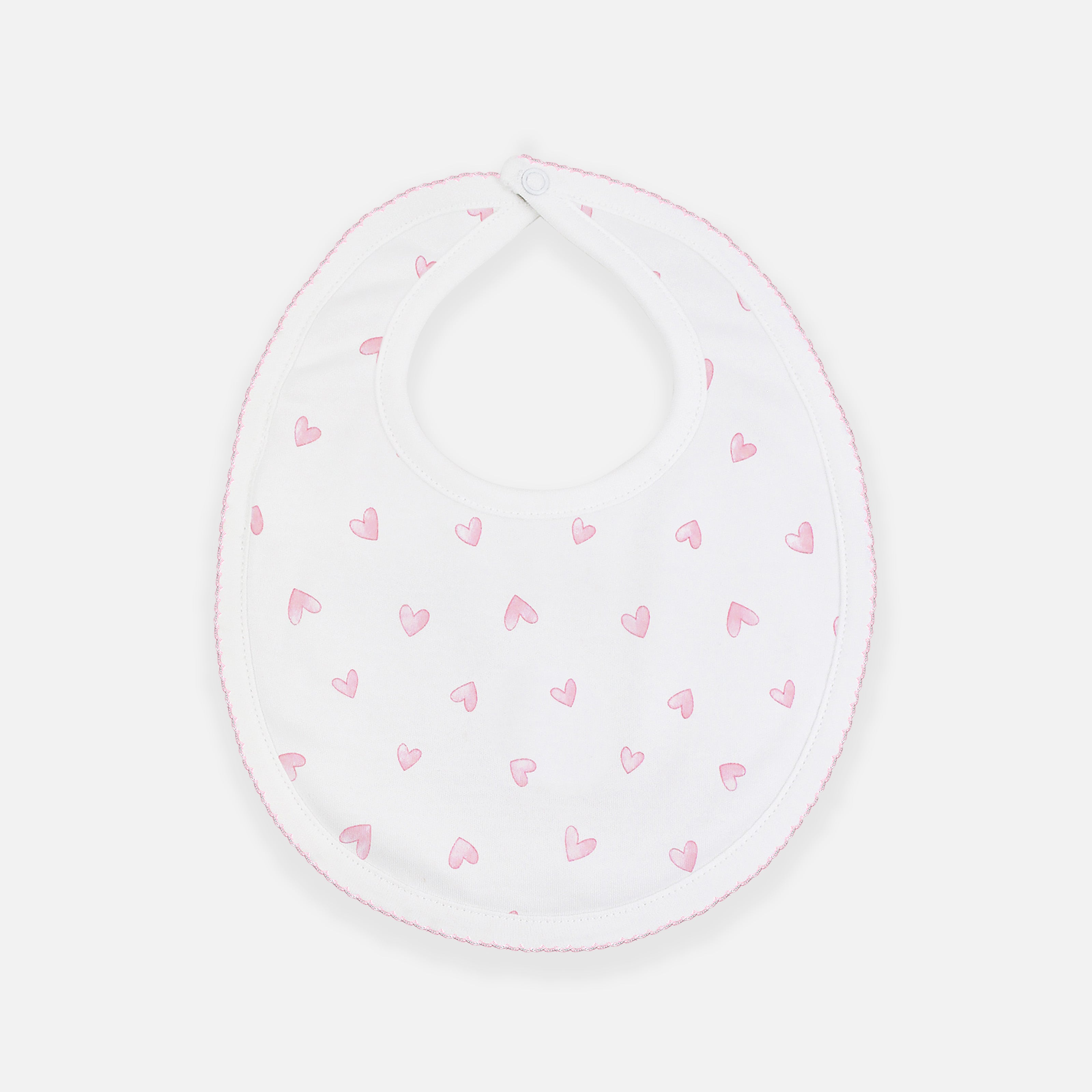 Festive Hearts Printed Bib | Baby Girl