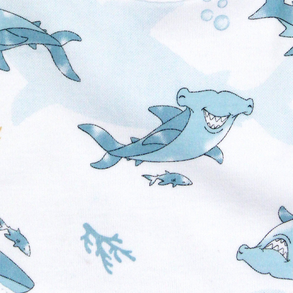 Friendly Sharks Printed Bib | Baby Boy