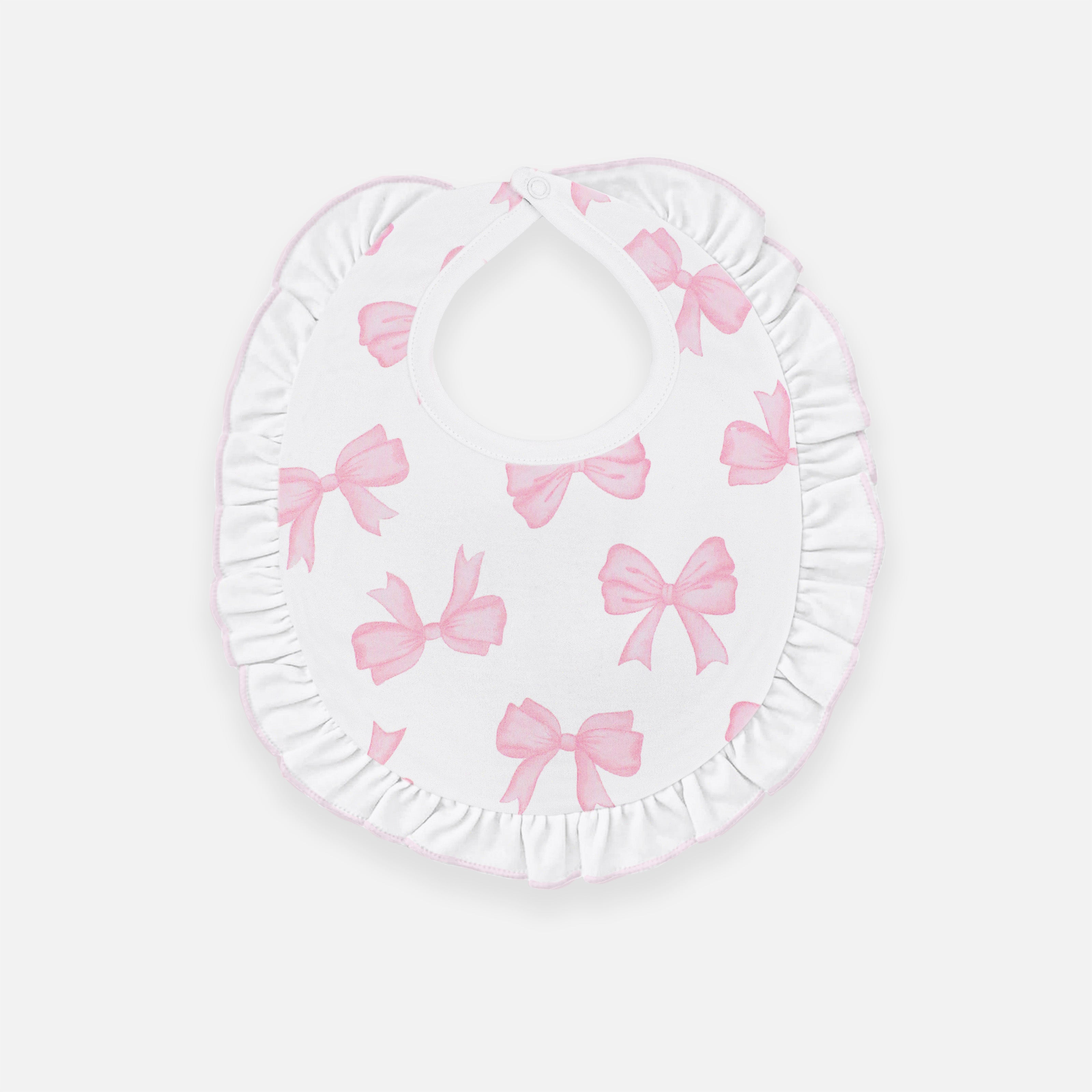 Watercolor Bows Printed Bib | Baby Girl