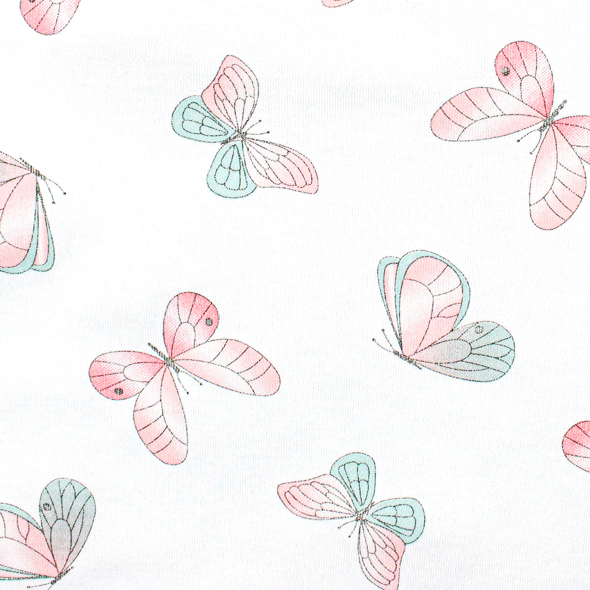 Watercolor Butterflies Printed Bib | Baby Girl