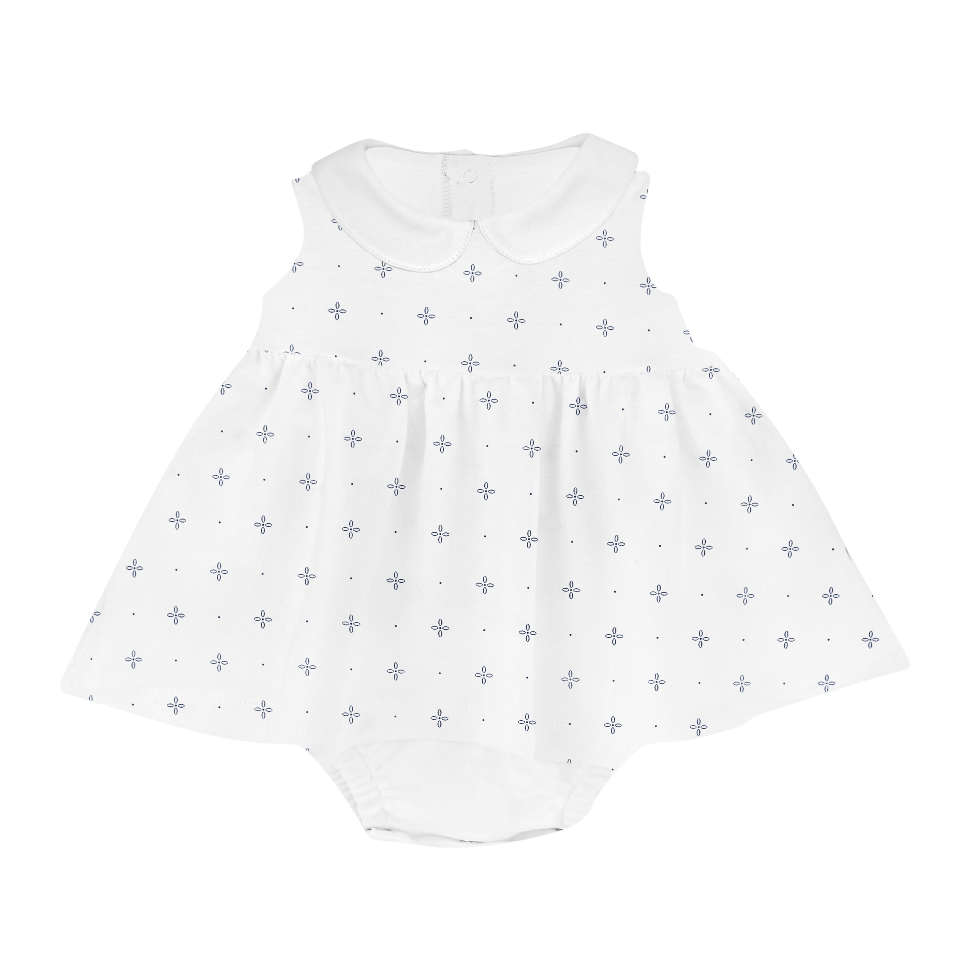 Classy Navy Printed Dress | Baby Girl