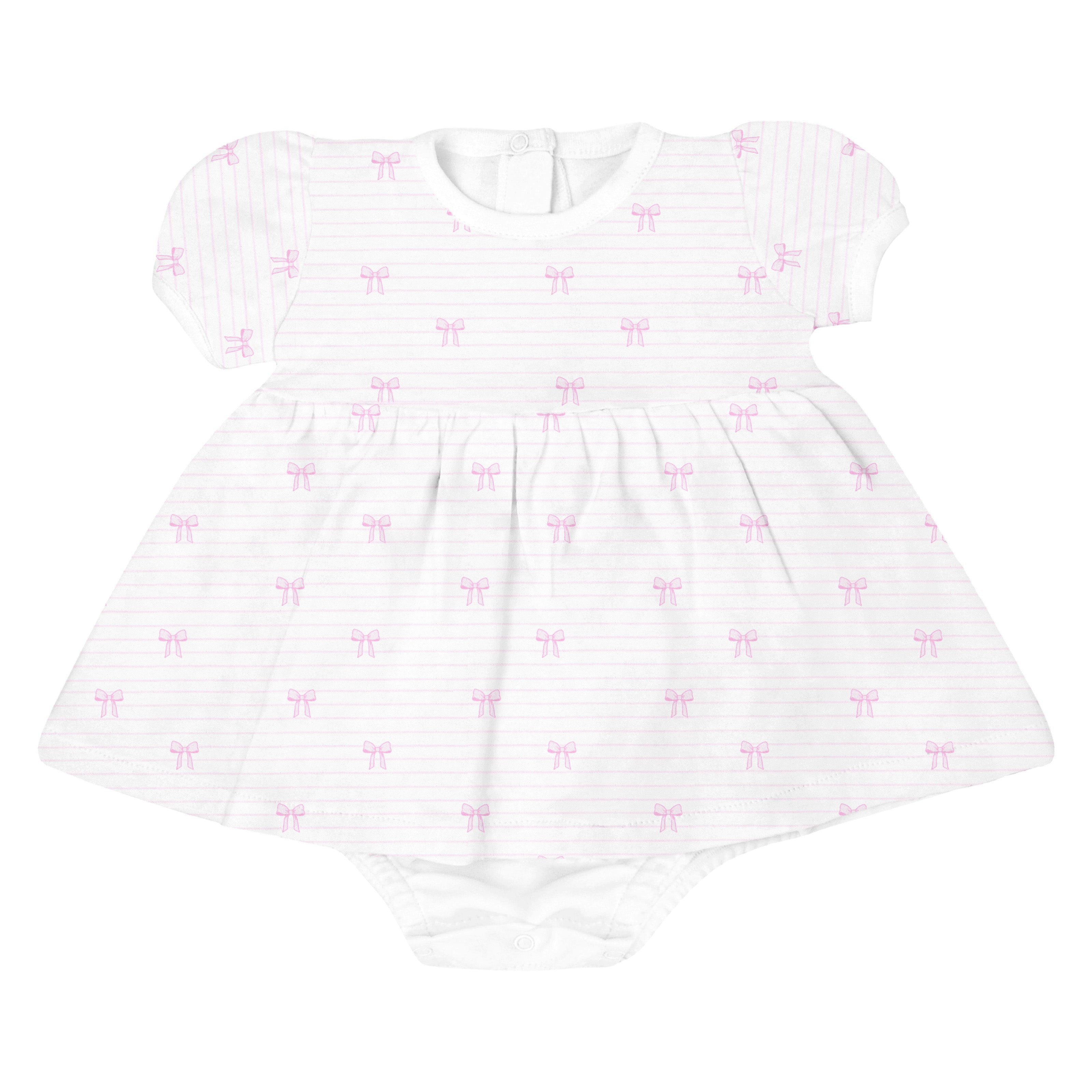 Bows and Stripes Printed Dress | Baby Girl