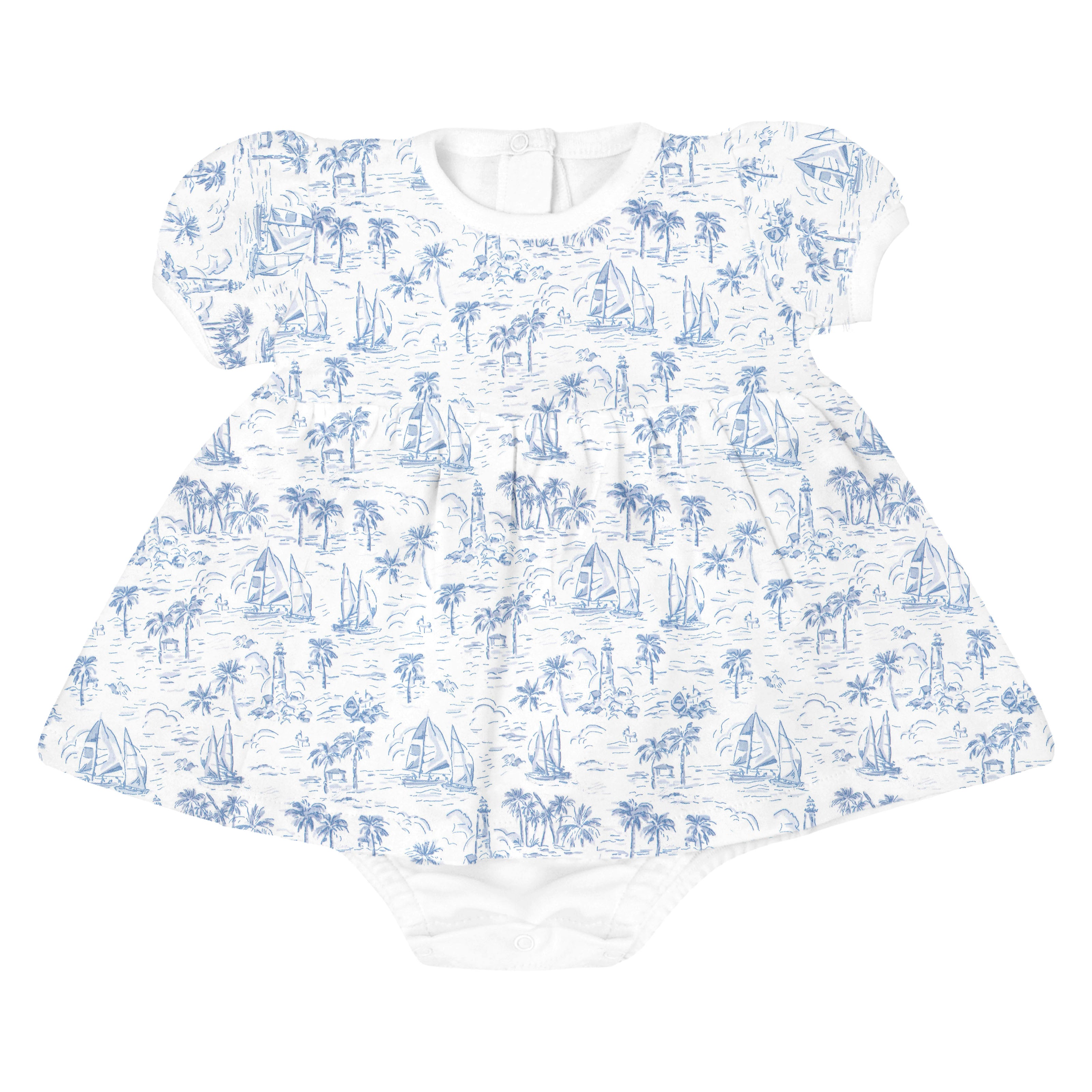 Marine Landscape Printed Dress | Baby Girl