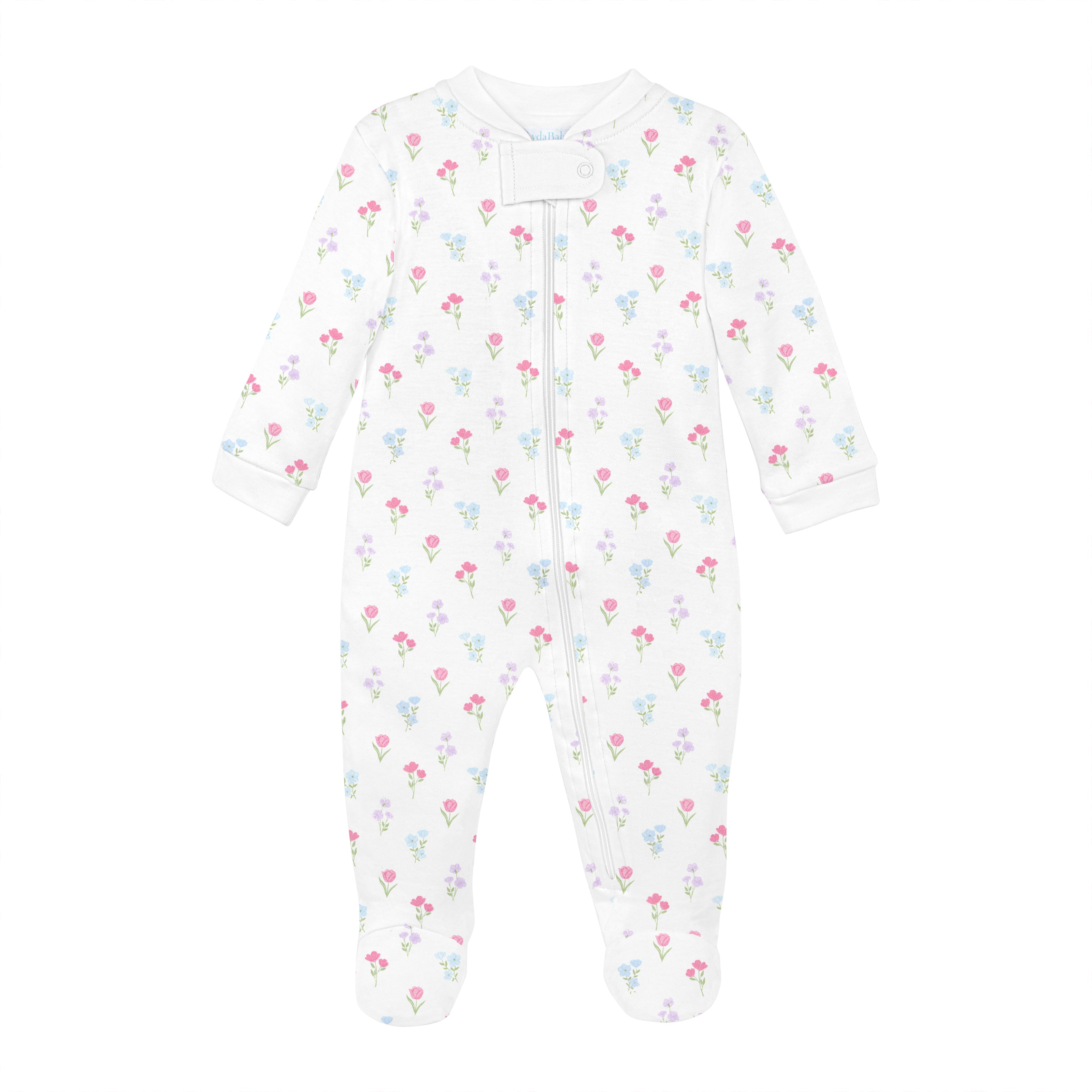 Wildflowers Printed Zipper Footie | Baby Girl