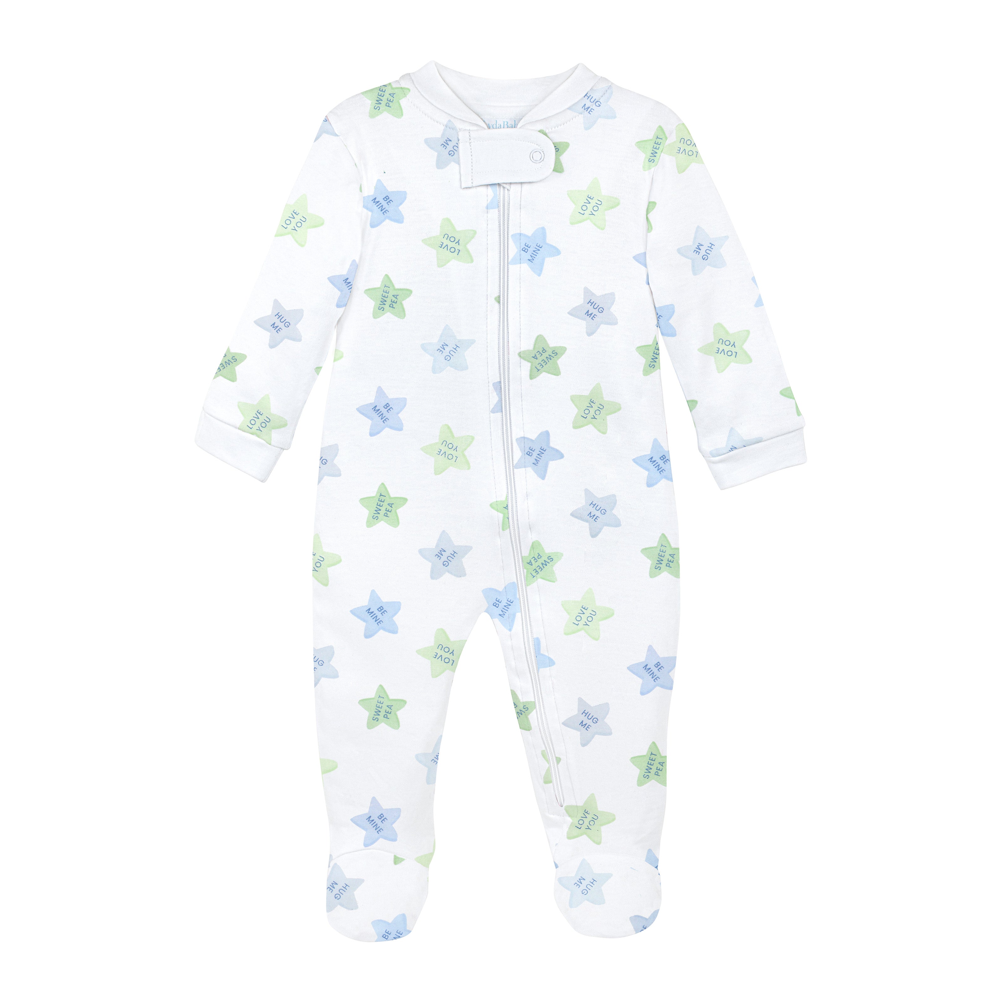 Sweet Stars Printed Zipper Footie | Baby Boy