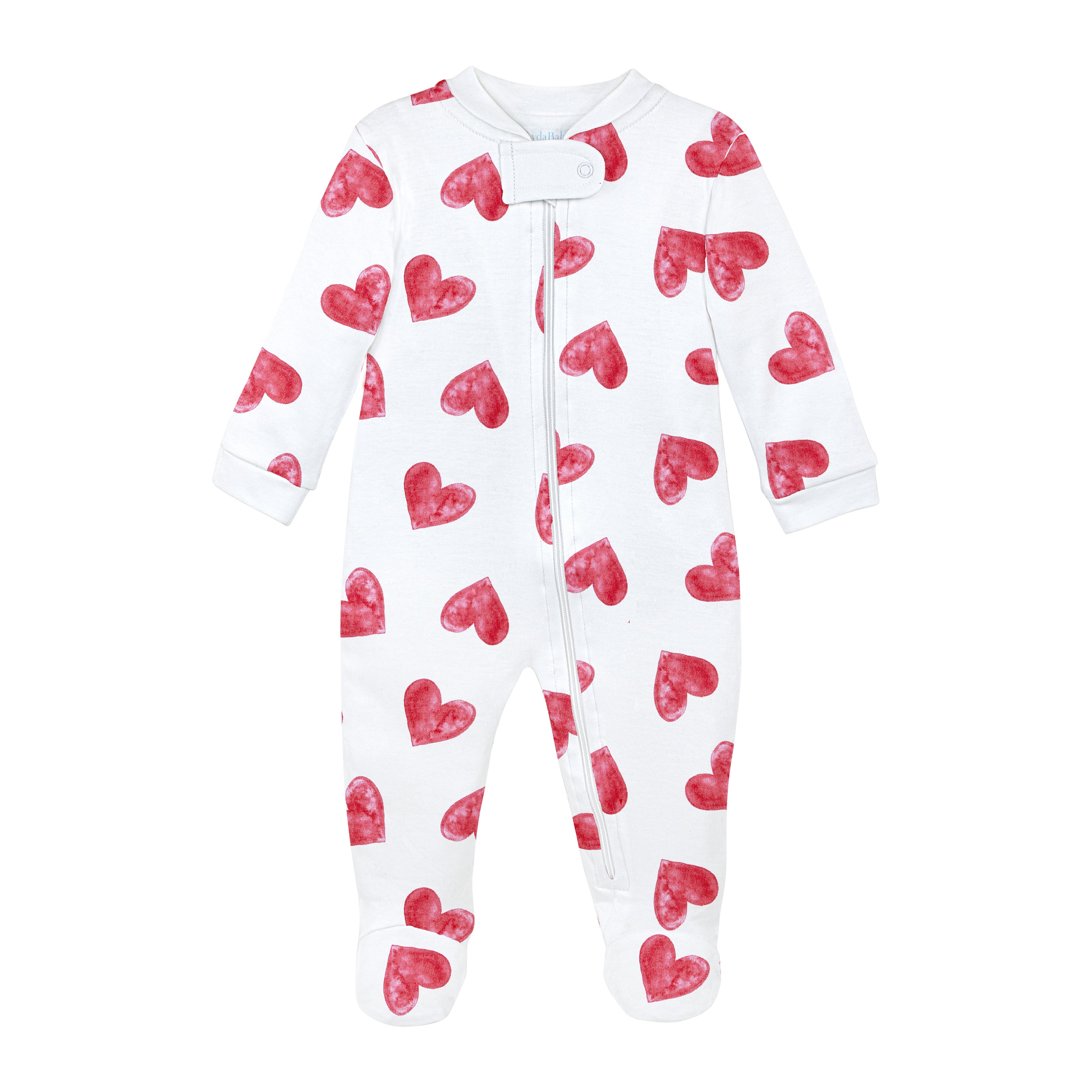 Love You Printed Zipper Footie | Baby Girl