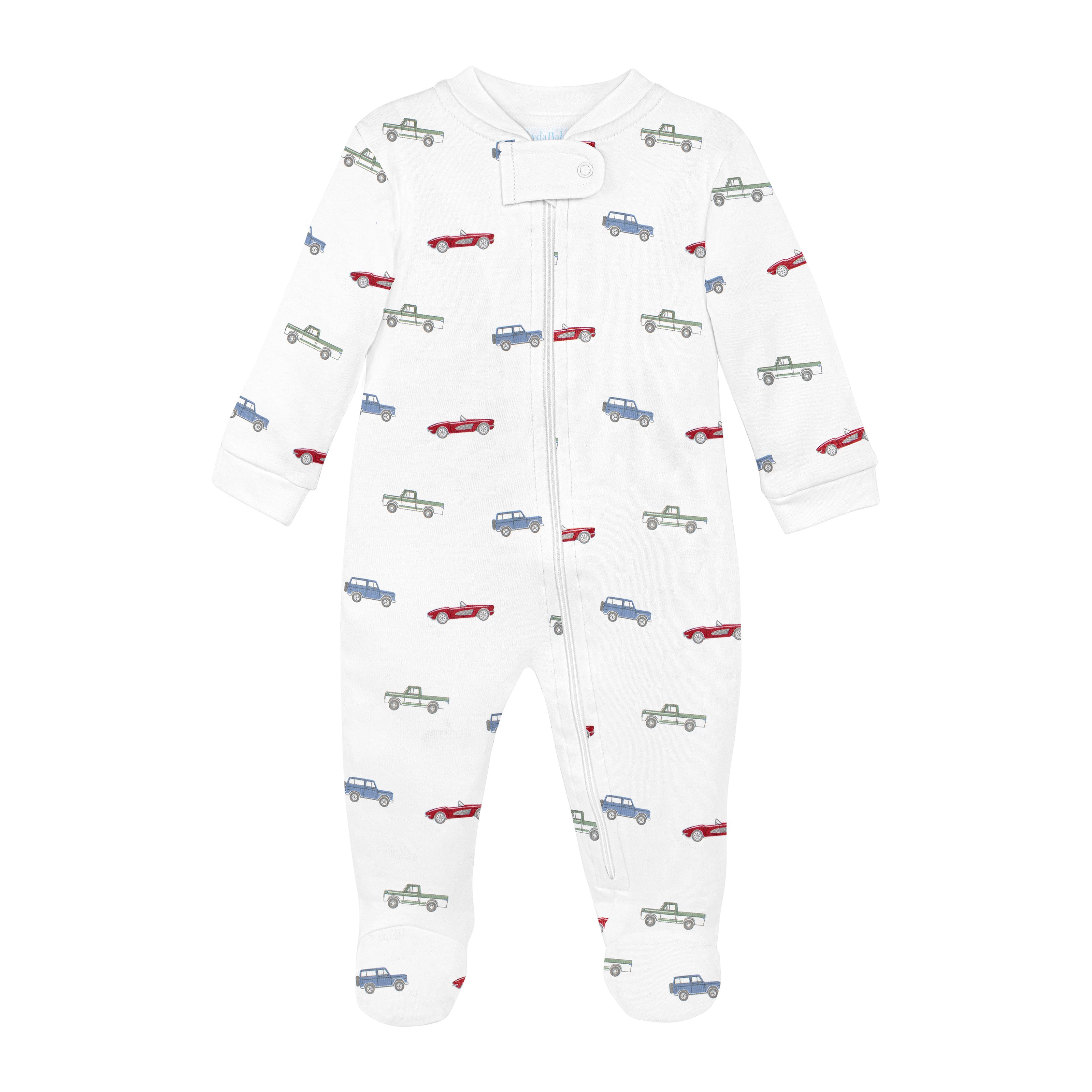 Summer Cars Printed Zipper Footie | Baby Boy
