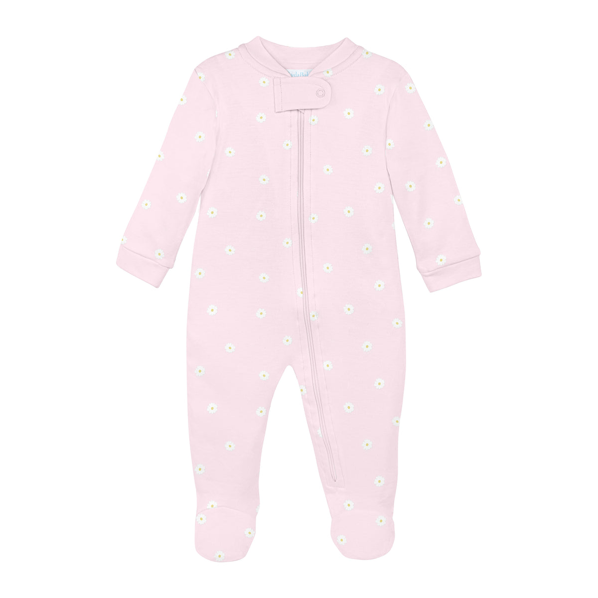 Lovely Daisies Printed Zipper Footie | Baby Girl