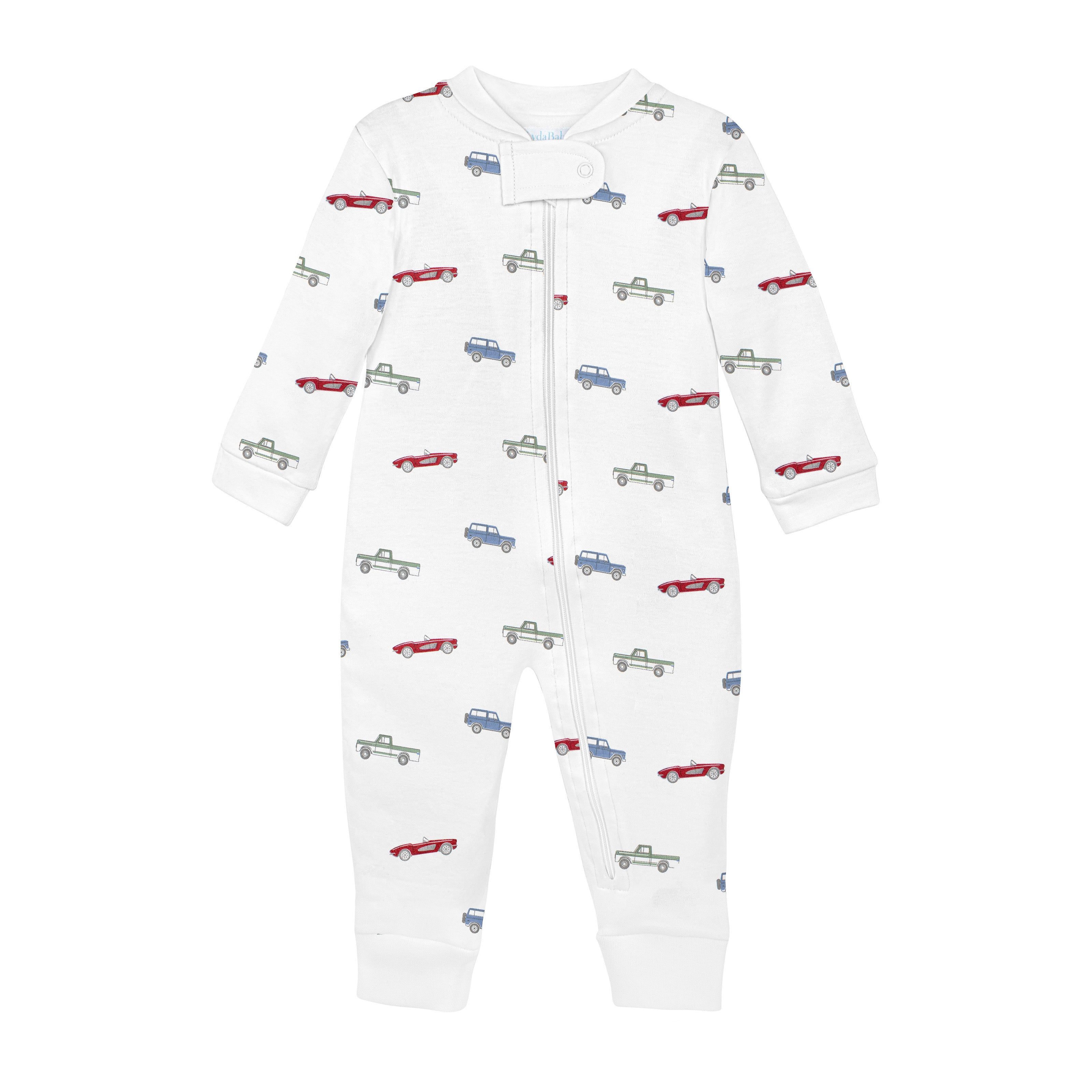 Summer Cars Printed Zipper Footie | Baby Boy