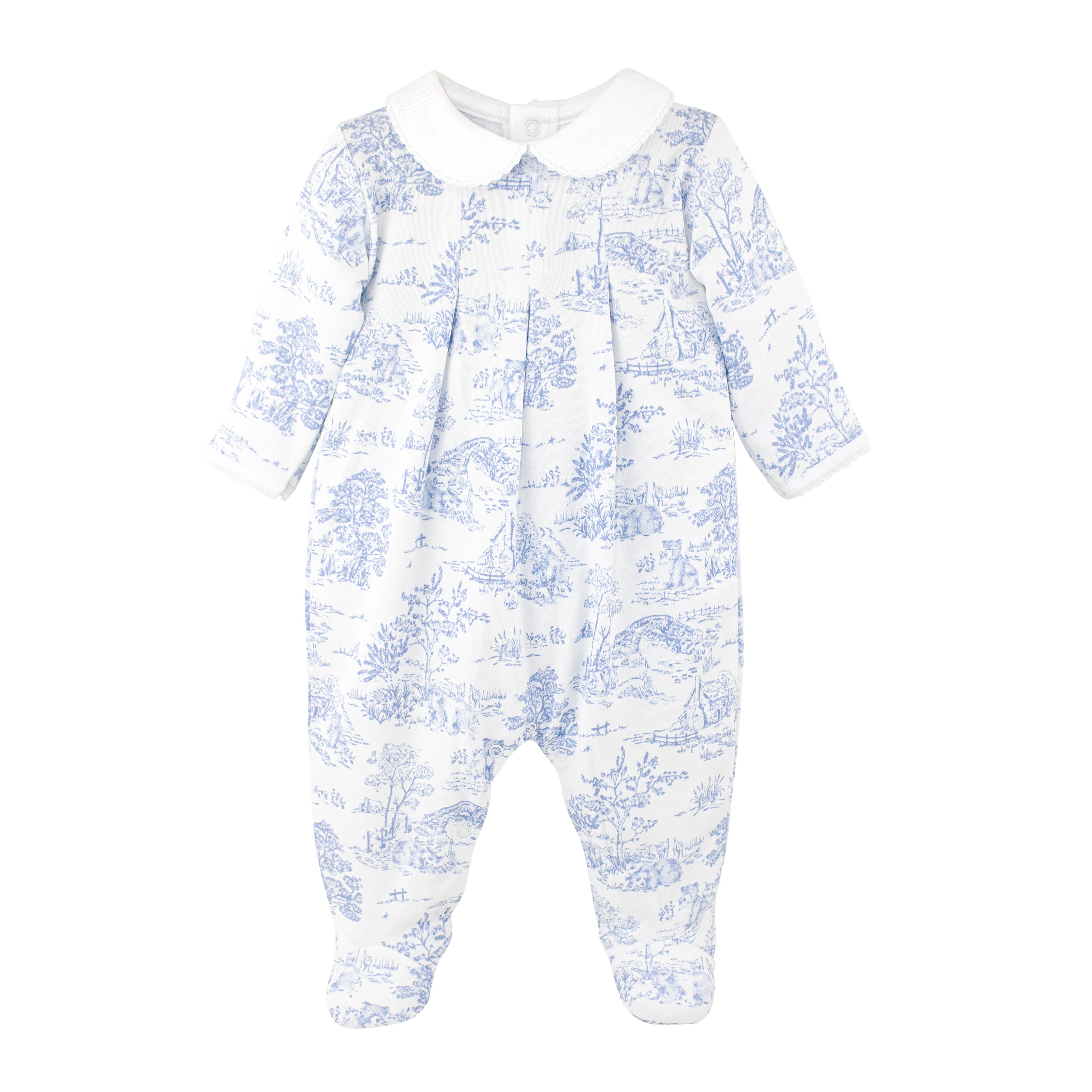 Toile de Jouy Printed footie | Baby Boy