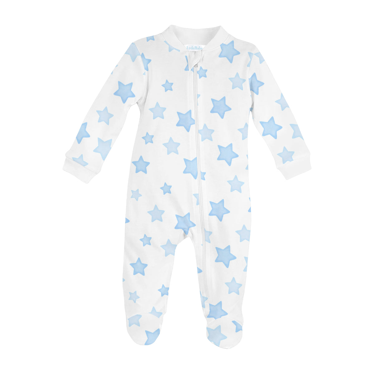 Bright Stars Printed Zipper Footie | Baby Boy