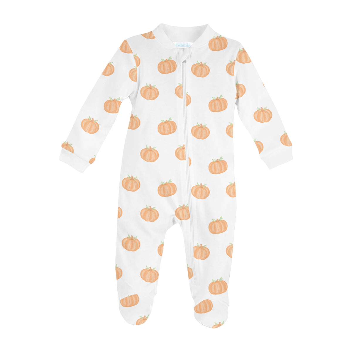Halloween Pumpkin Printed Zipper Footie | Baby Unisex