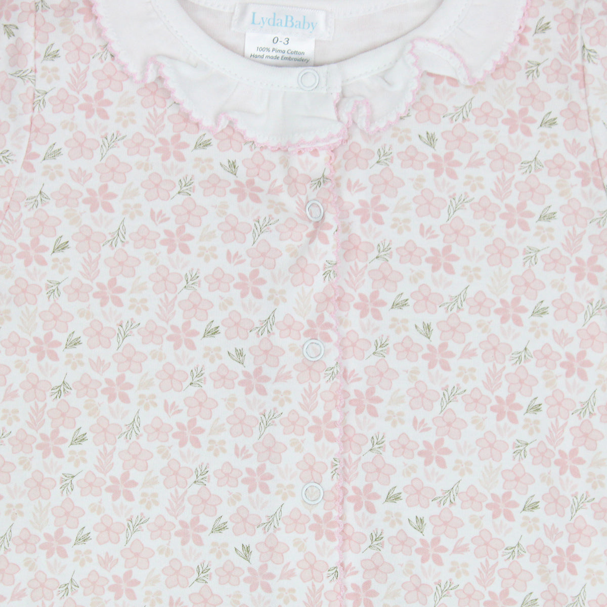 Baby Girl Converter Gown - Pink Flowers Print - zoomedin