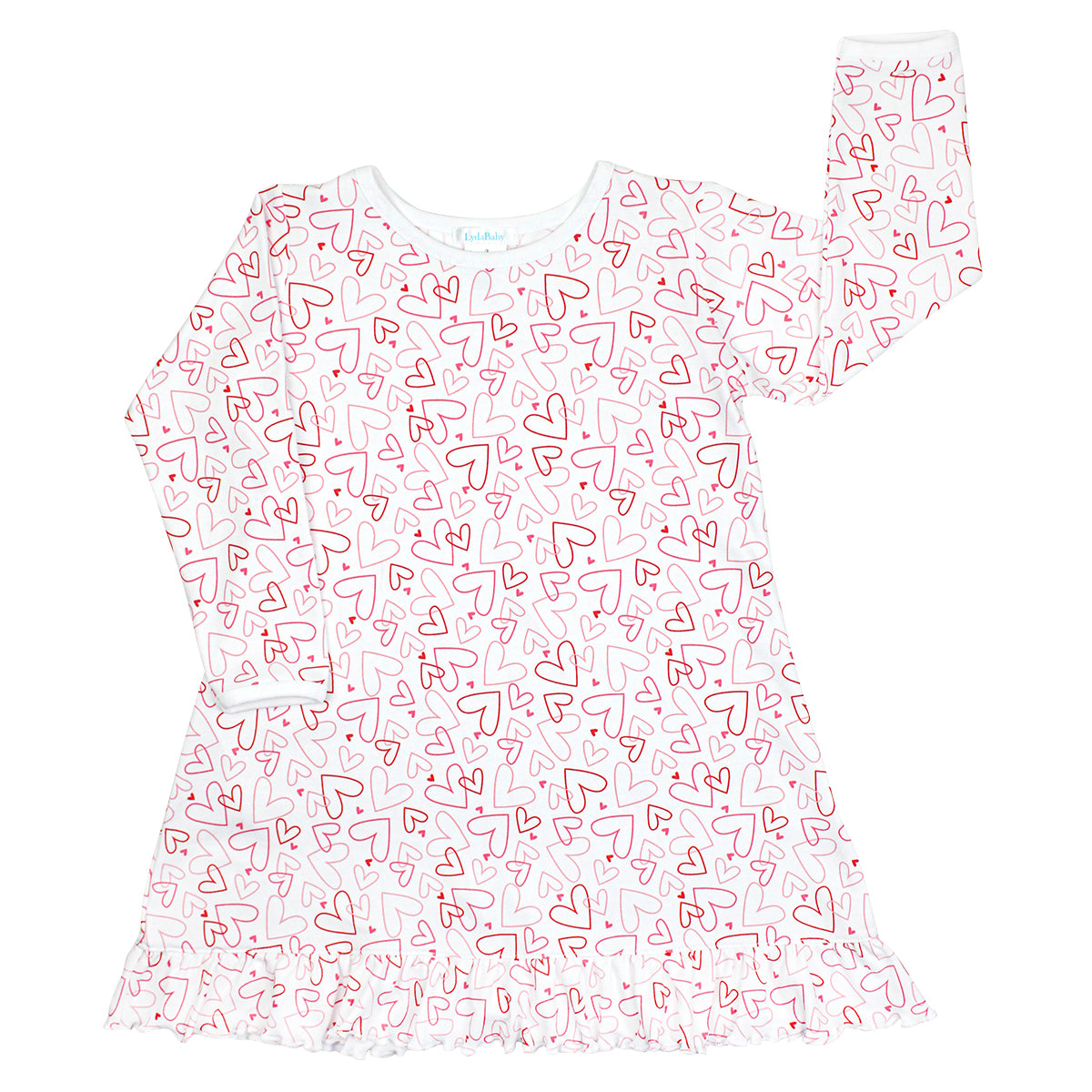 Doodle Hearts Printed Dress | Baby Girl